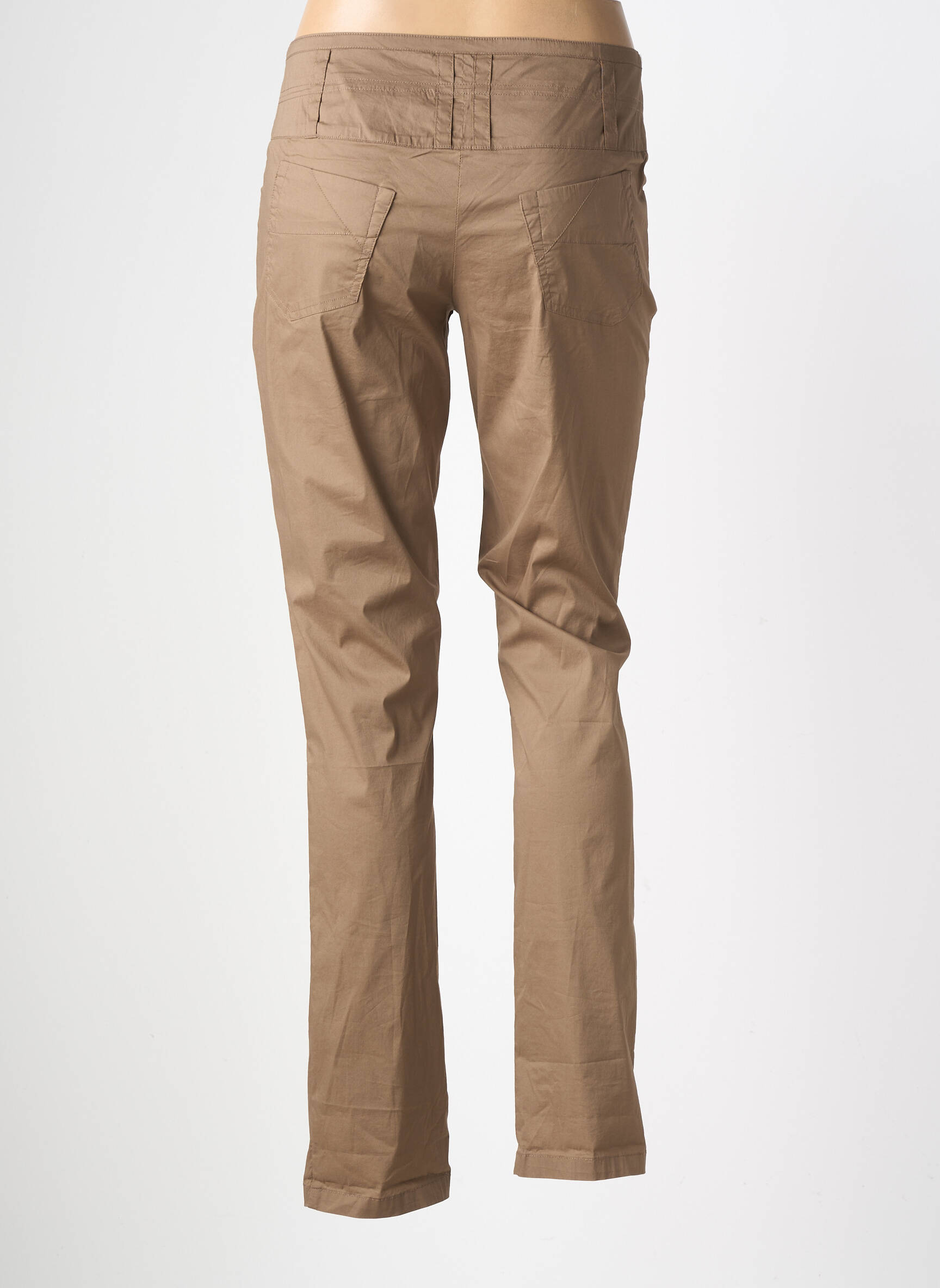 Pantalon slim țesătură poplin mărime normală verde AVENTURES DES TOILES femeie