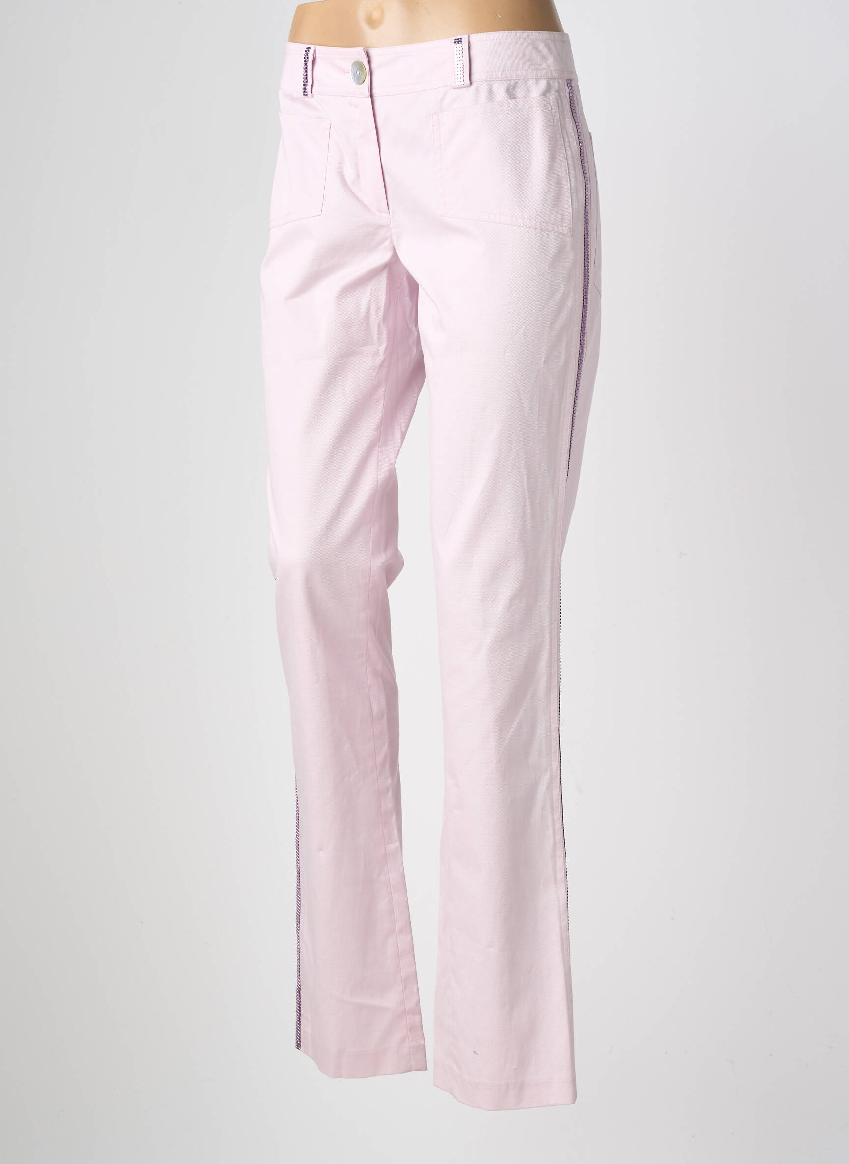 Pantalon drept elasticitate mărime normală roz NATHALIE CHAIZE femeie