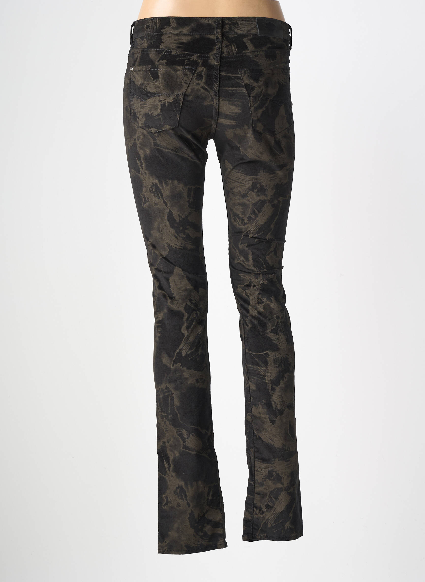 Pantalon slim talie joasă talie joasă negru RENHSEN femeie