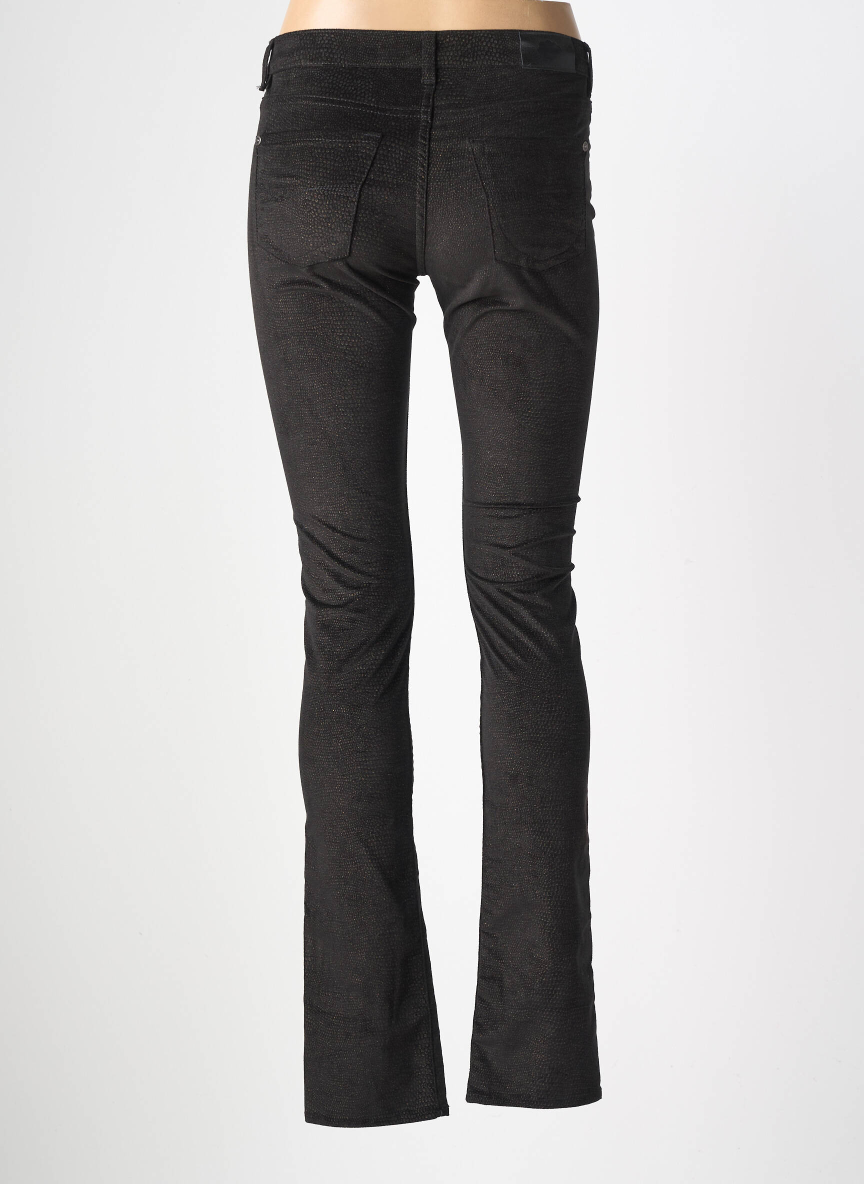 Pantalon slim talie joasă talie joasă negru RENHSEN femeie