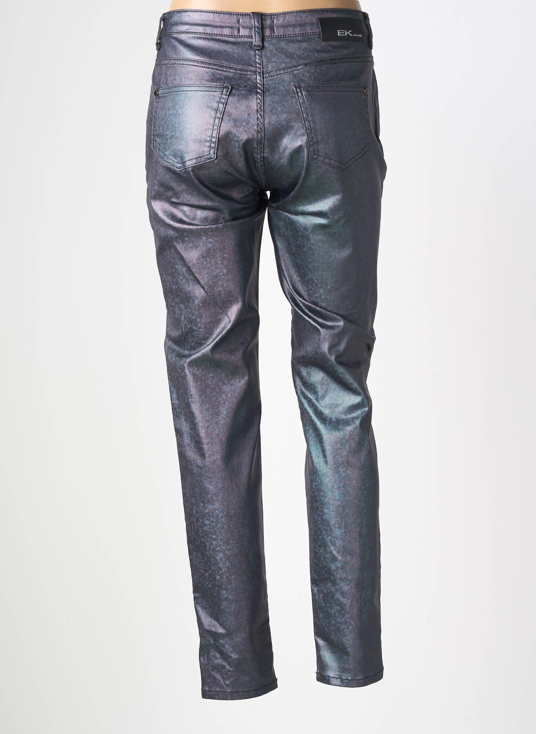 Pantalon slim elasticitate mărime normală albastru EVA KAYAN femeie