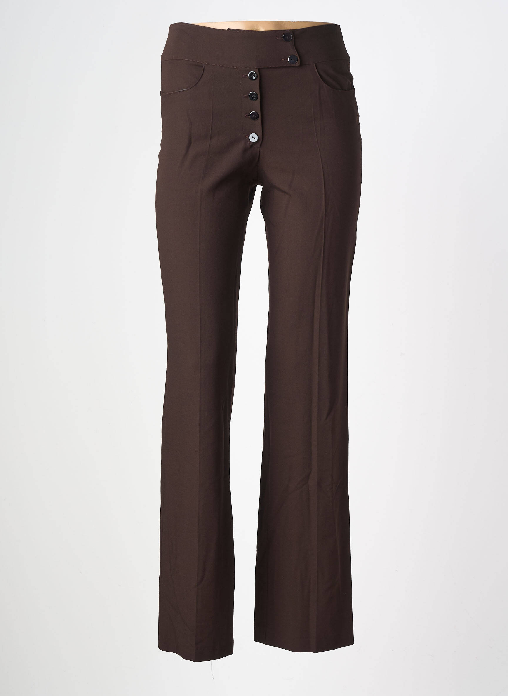 Pantalon drept elasticitate mărime normală maro NATHALIE GARCON femeie