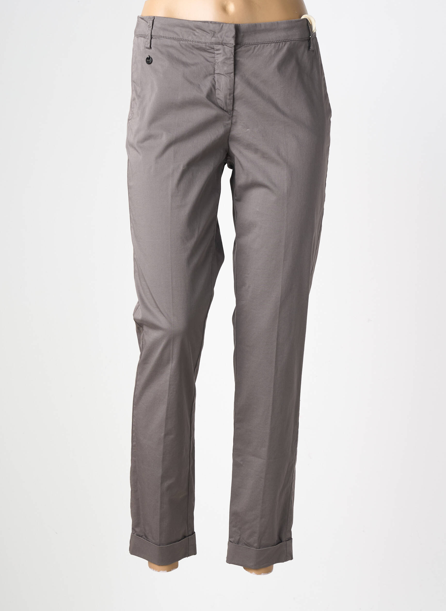Pantalon chino elasticitate mărime normală gri MANILA GRACE femeie