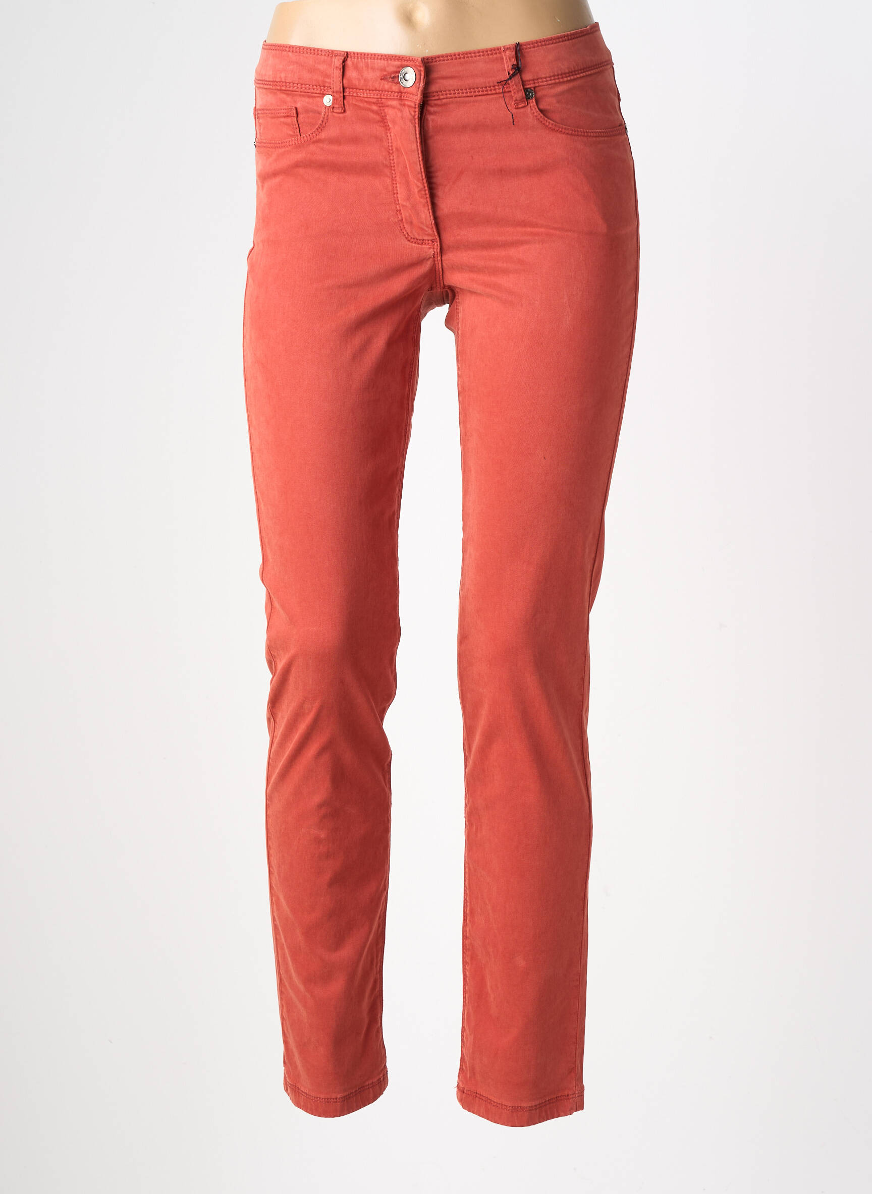 Pantalon slim țesătură poplin mărime normală portocalie BETTY BARCLAY femeie