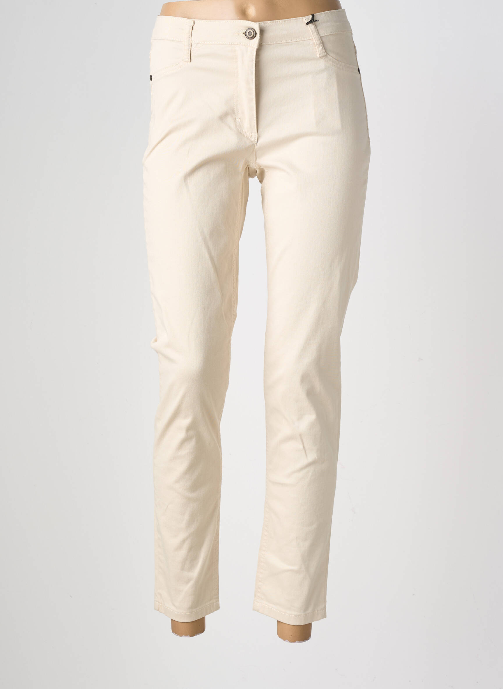 Pantalon slim țesătură poplin mărime normală bej BETTY BARCLAY femeie