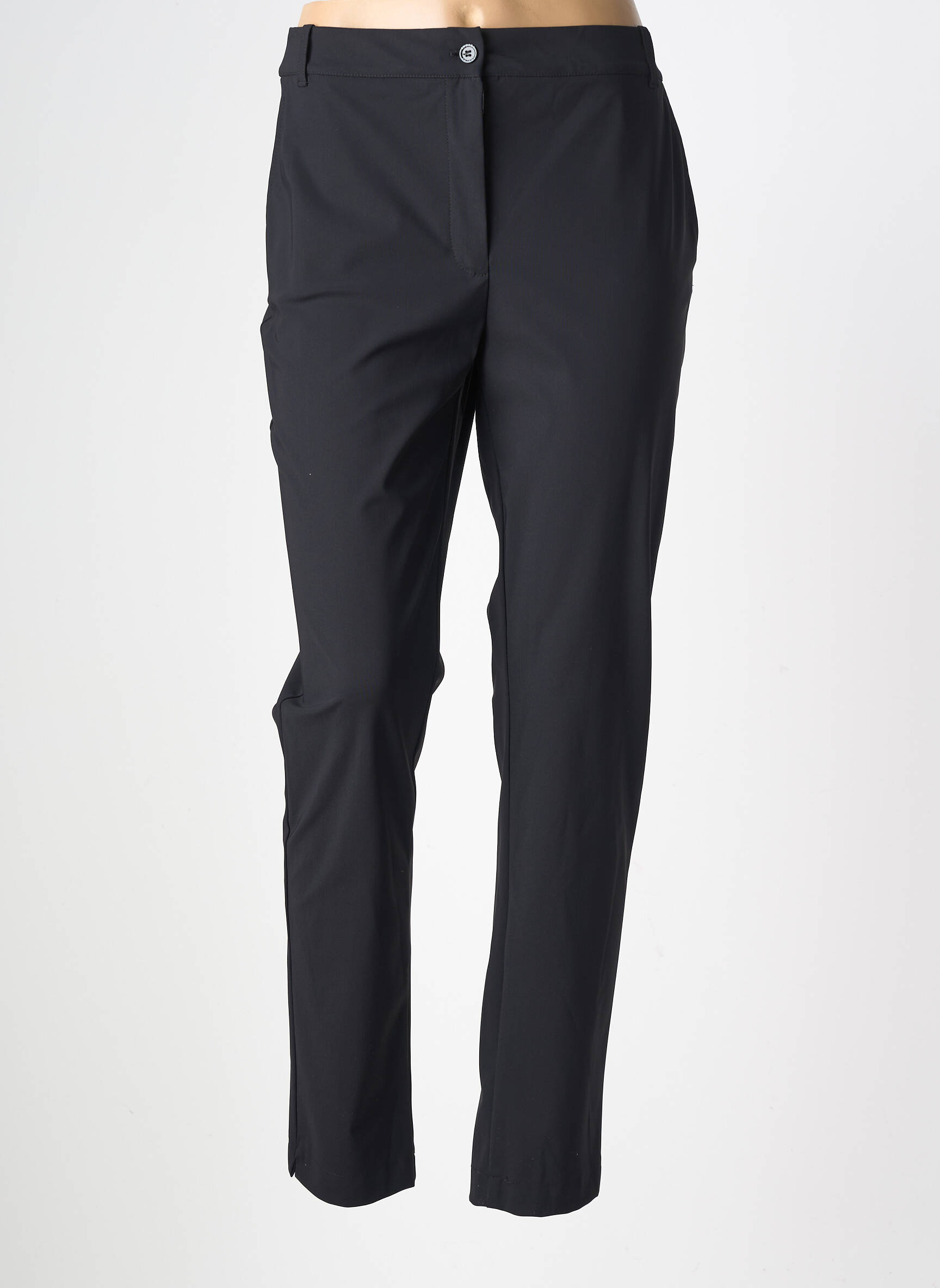 Pantalon slim țesătură poplin mărime normală negru INDIES femeie