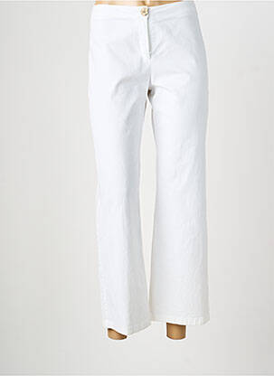 Pantalon 7/8 talie elastică mărime normală alb INDIES femeie