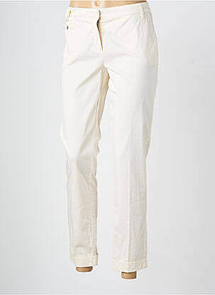 Pantalon chino țesătură poplin mărime normală bej MANILA GRACE femeie