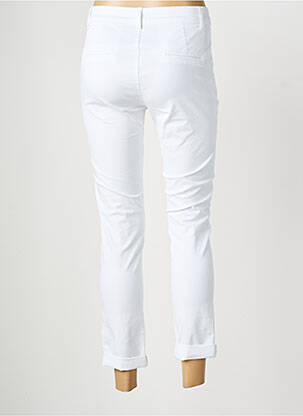 Pantalon chino țesătură poplin mărime normală alb LAUREN VIDAL femeie