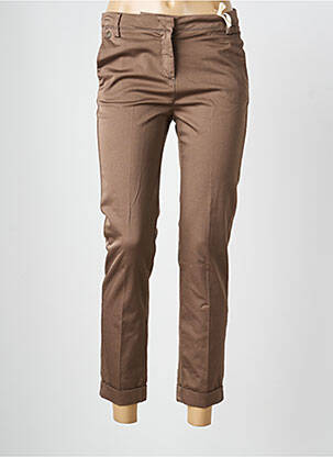 Pantalon chino țesătură poplin mărime normală maro MANILA GRACE femeie
