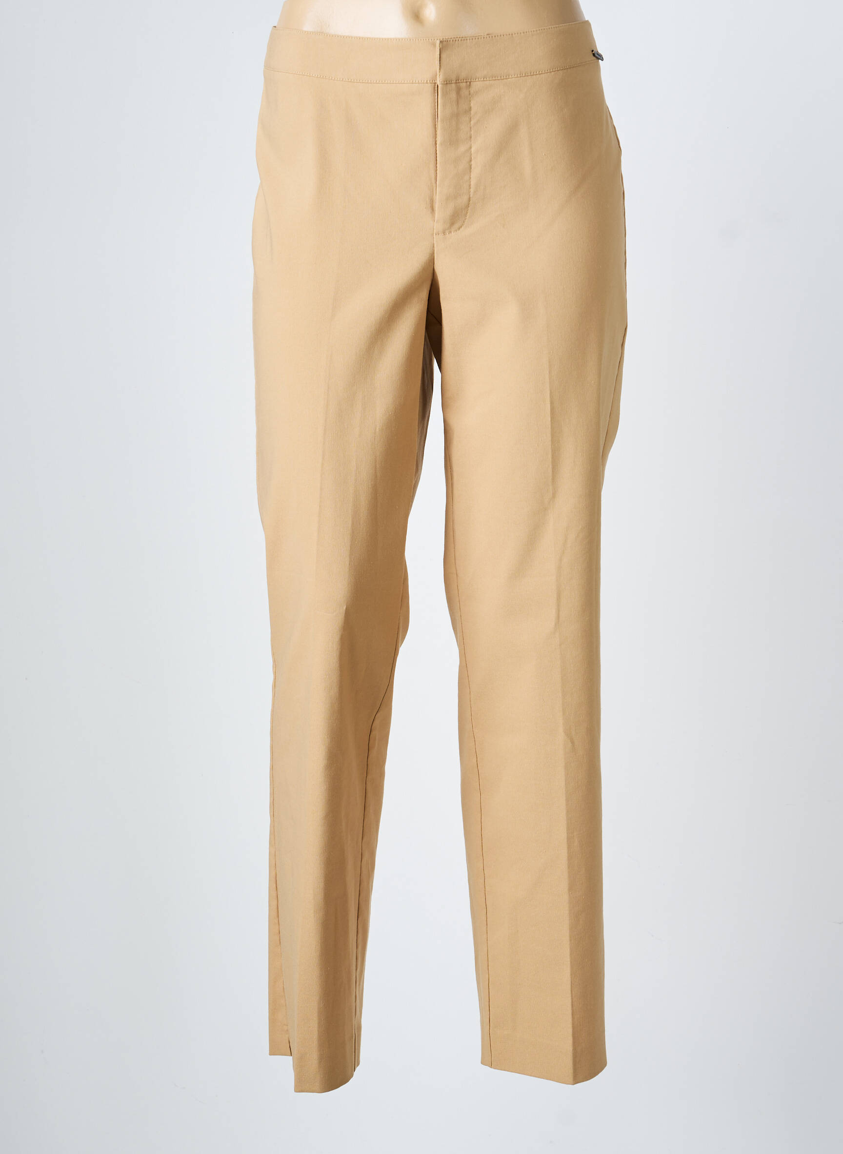 Pantalon slim țesătură poplin mărime normală bej MEXX femeie