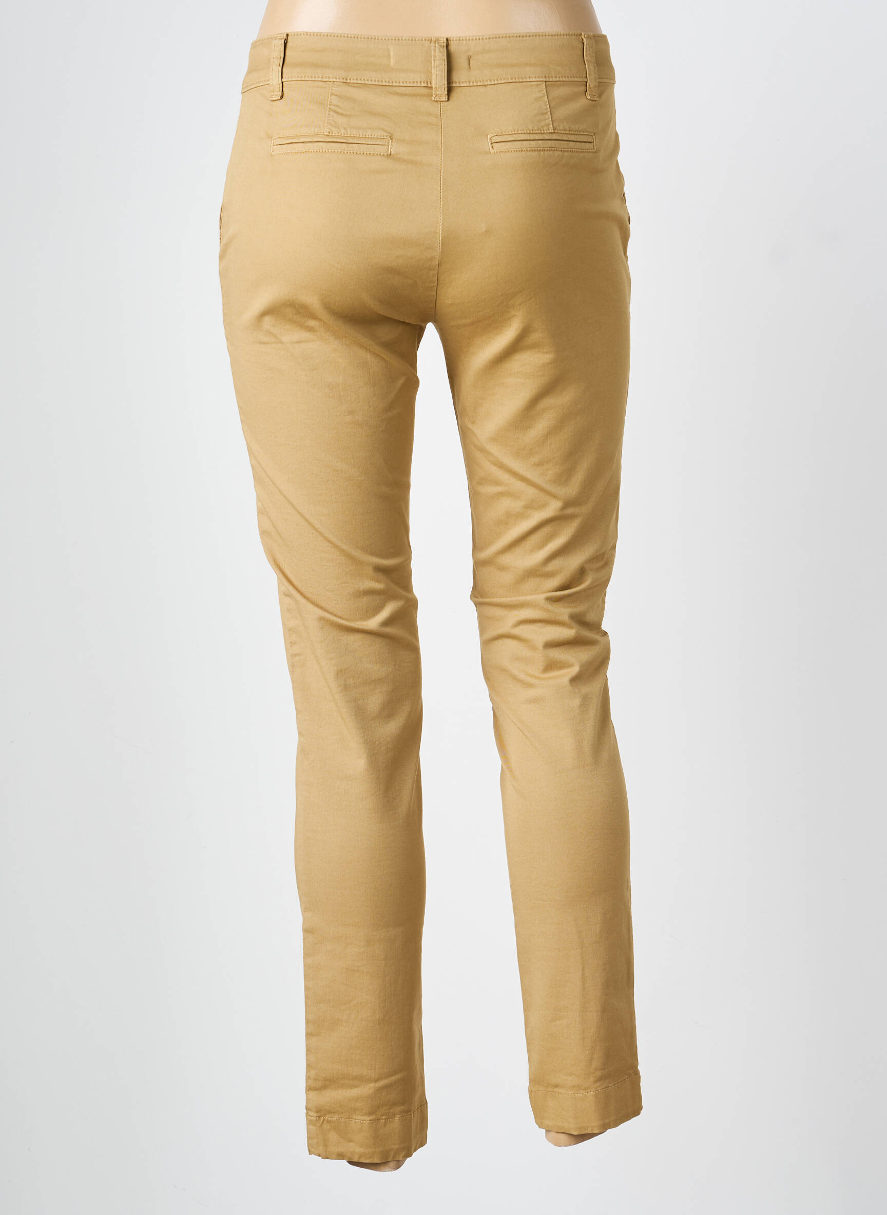 Pantalon chino țesătură poplin mărime normală bej LAUREN VIDAL femeie