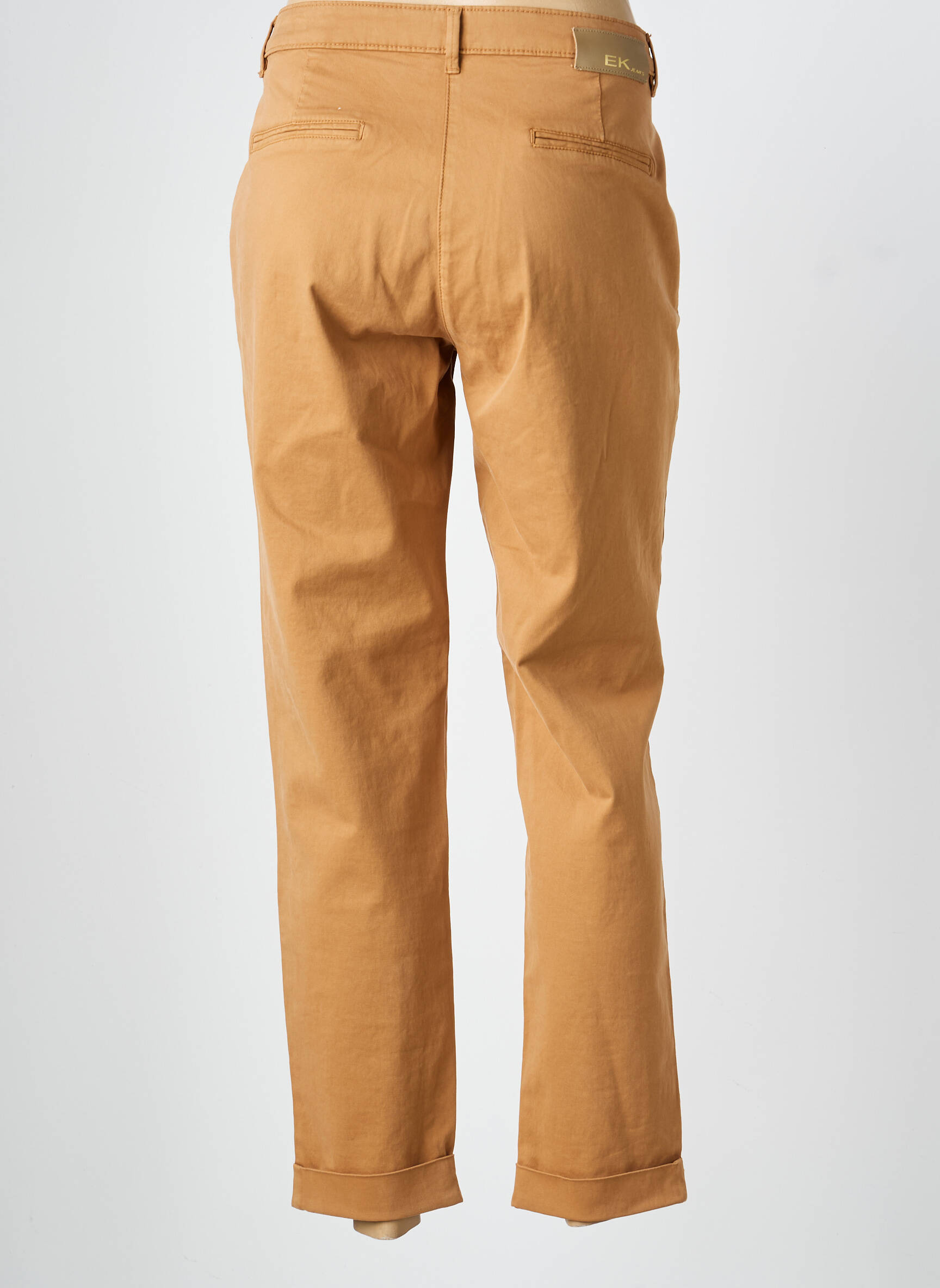 Pantalon chino țesătură poplin mărime normală maro EVA KAYAN femeie