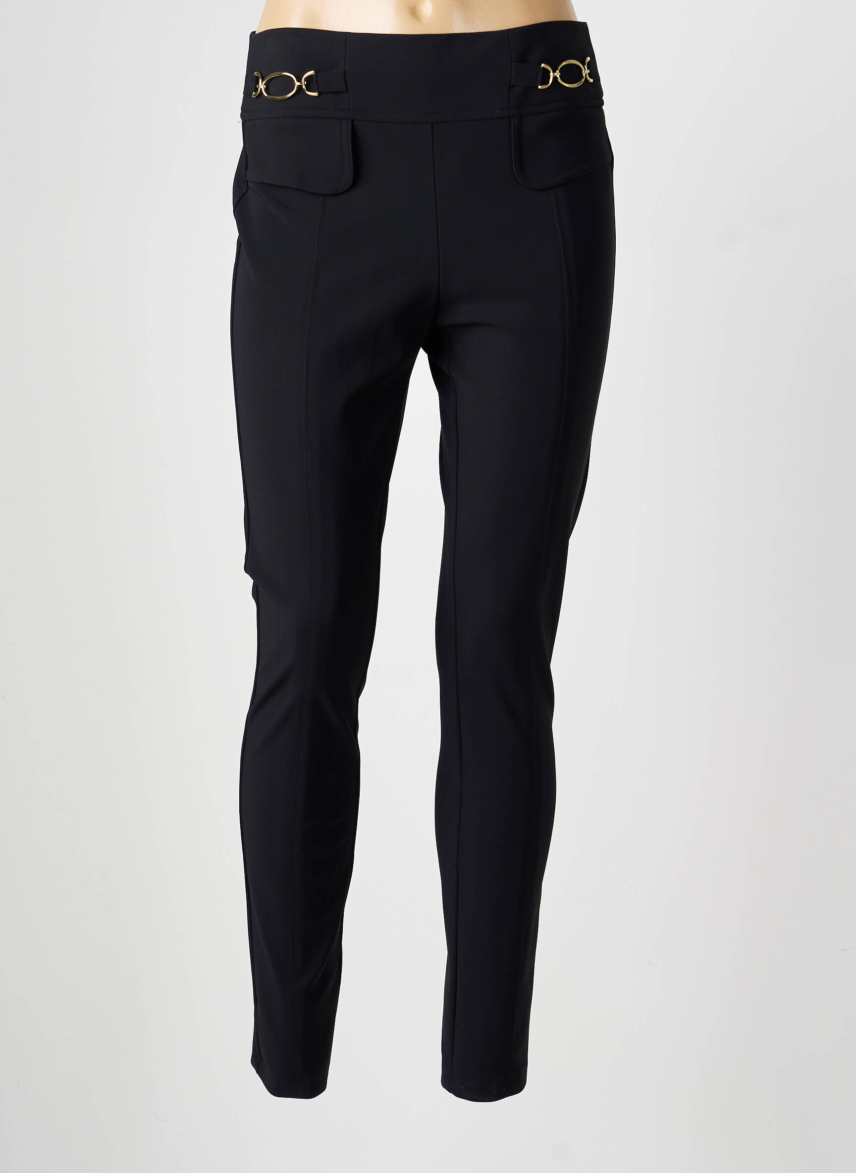Pantalon slim conic mărime normală negru RAFFAELLO ROSSI femeie