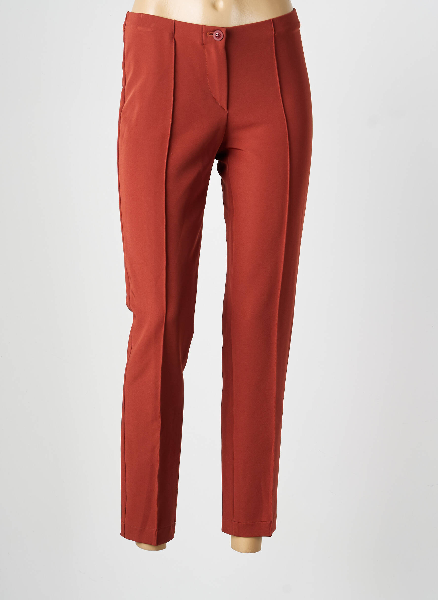 Pantalon 7/8 talie cu cleme mărime normală portocalie ATELIER GARDEUR femeie