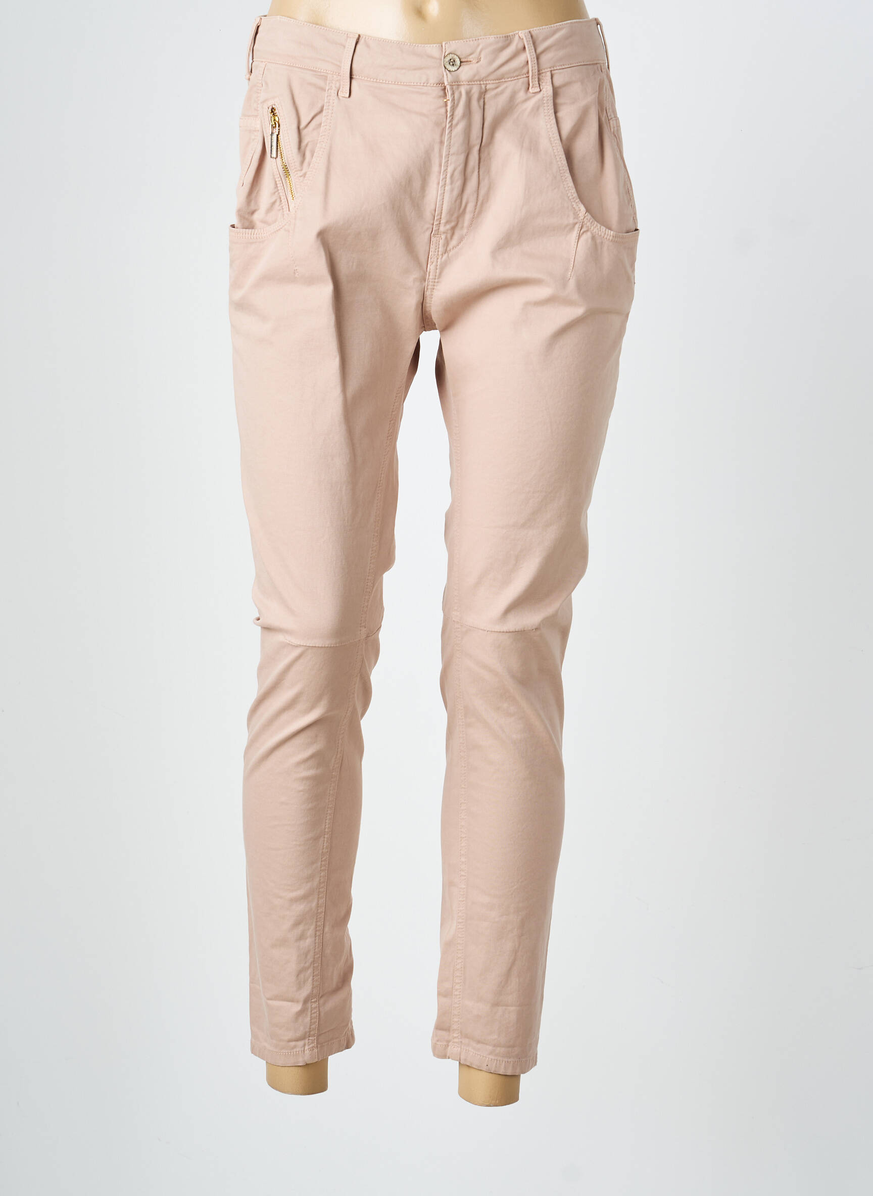 Pantalon 7/8 țesătură poplin mărime normală roz MANILA GRACE femeie