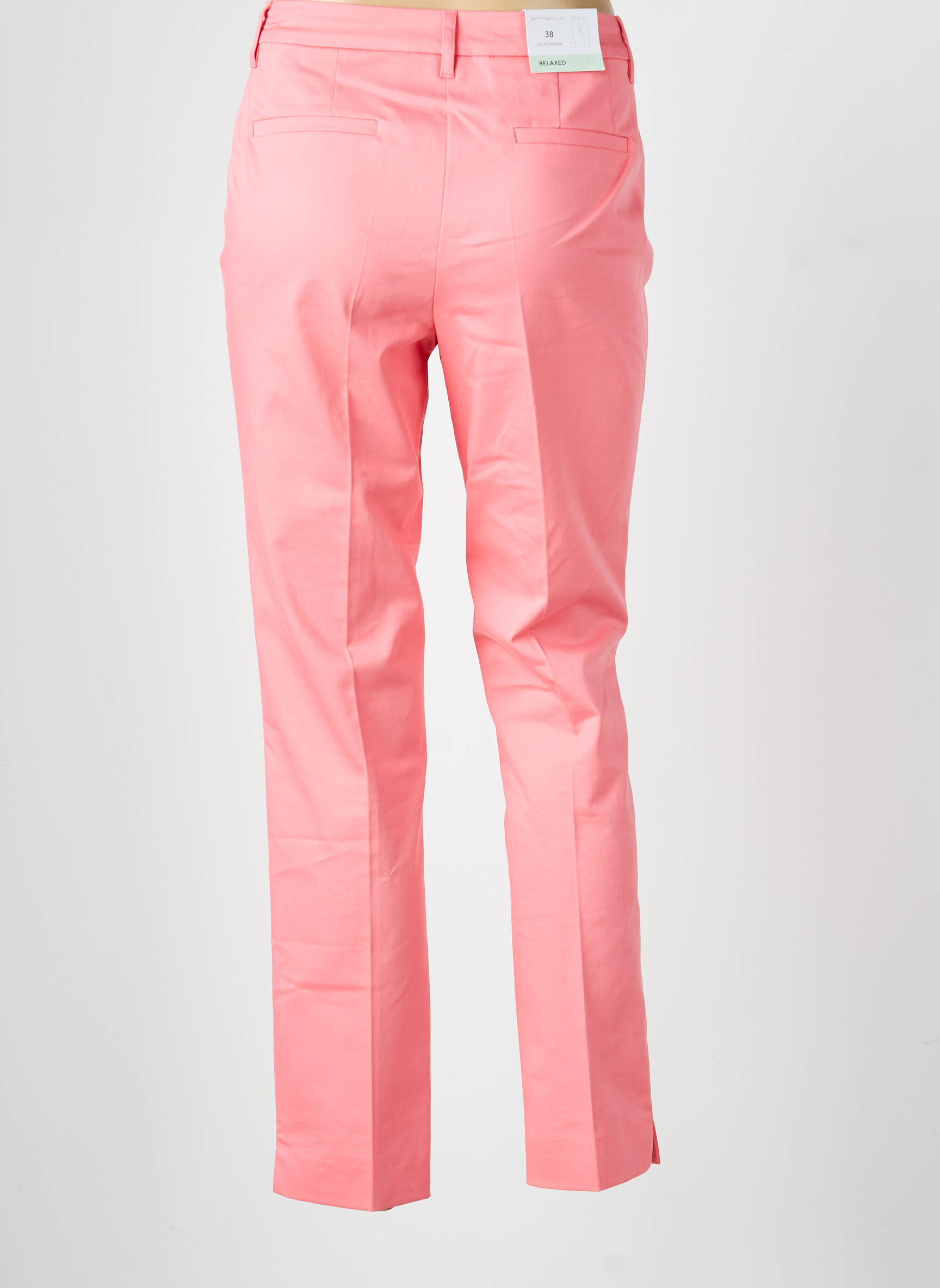 Pantalon chino țesătură poplin mărime normală roz BETTY BARCLAY femeie