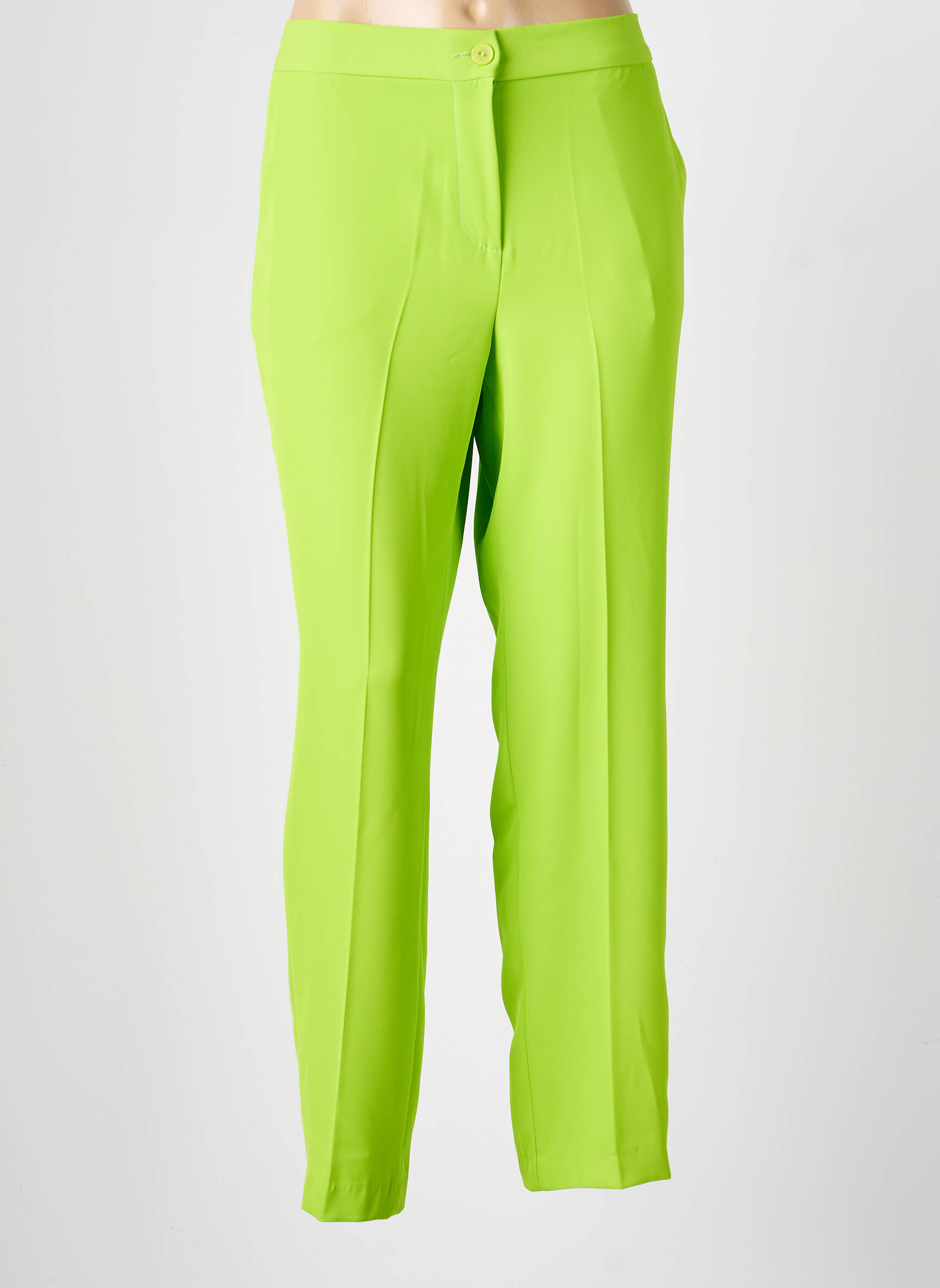 Pantalon slim talie elastică mărime normală verde TINTA STYLE femeie