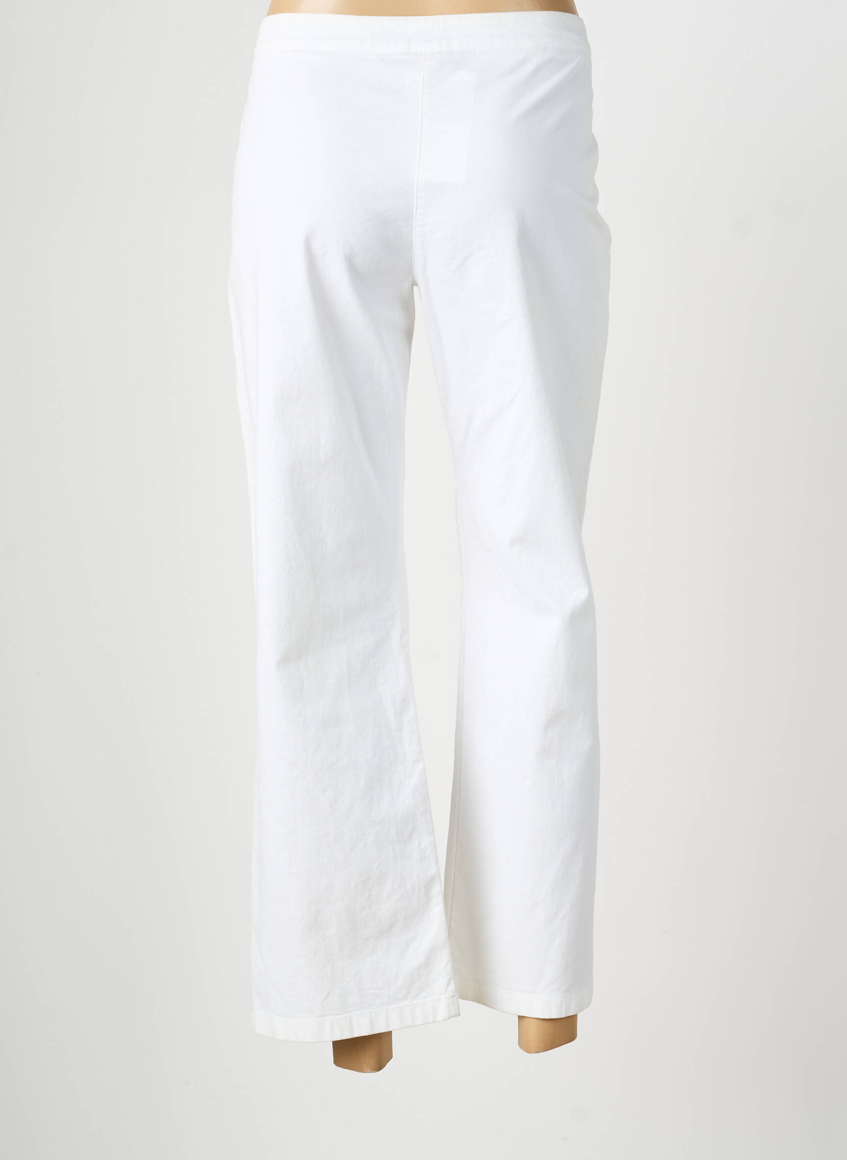 Pantalon 7/8 talie elastică mărime normală alb INDIES femeie
