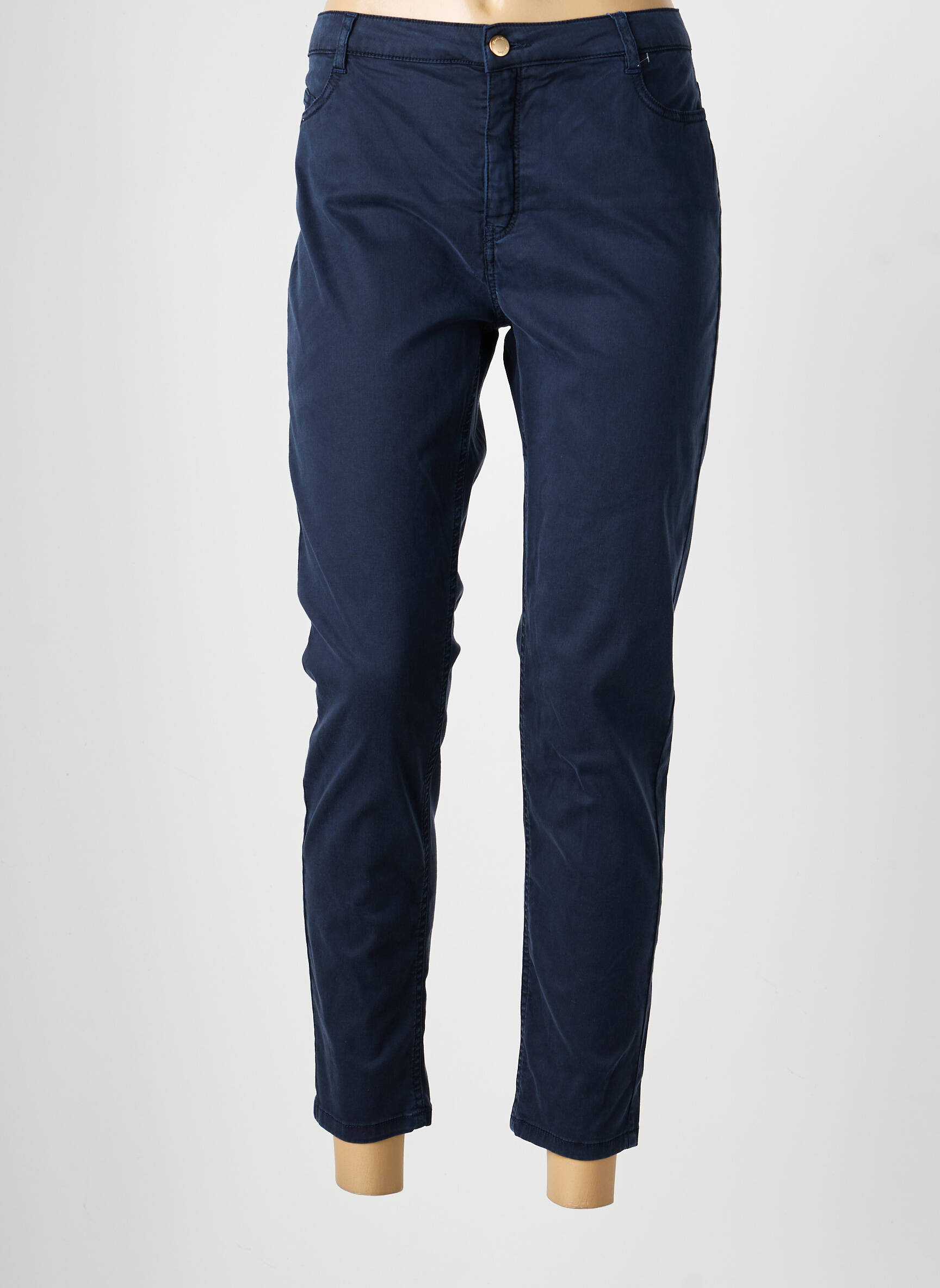Pantalon 7/8 țesătură poplin mărime normală albastru BARILOCHE femeie