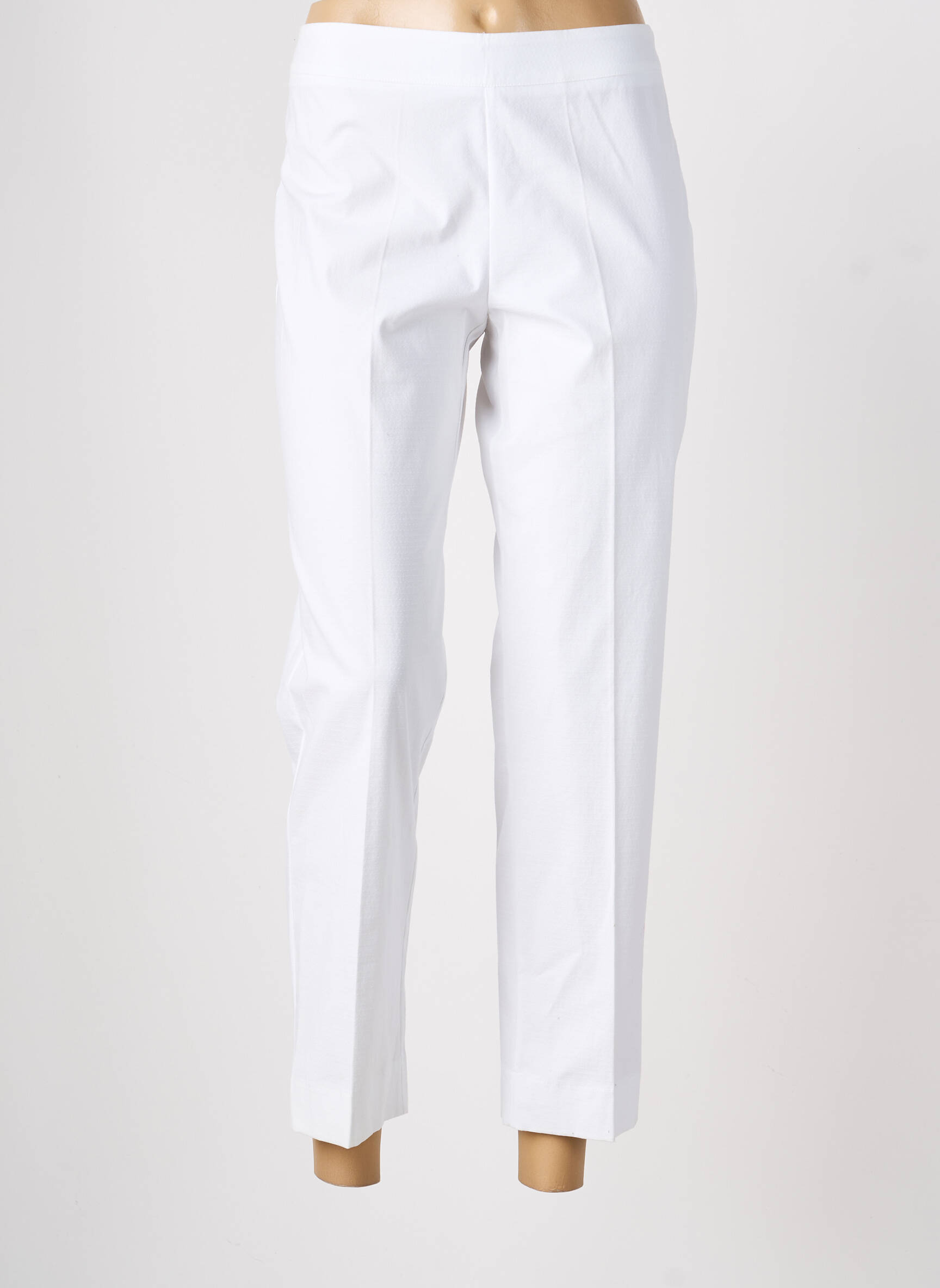 Pantalon 7/8 talie cu cleme mărime normală alb MARIA BELLENTANI femeie