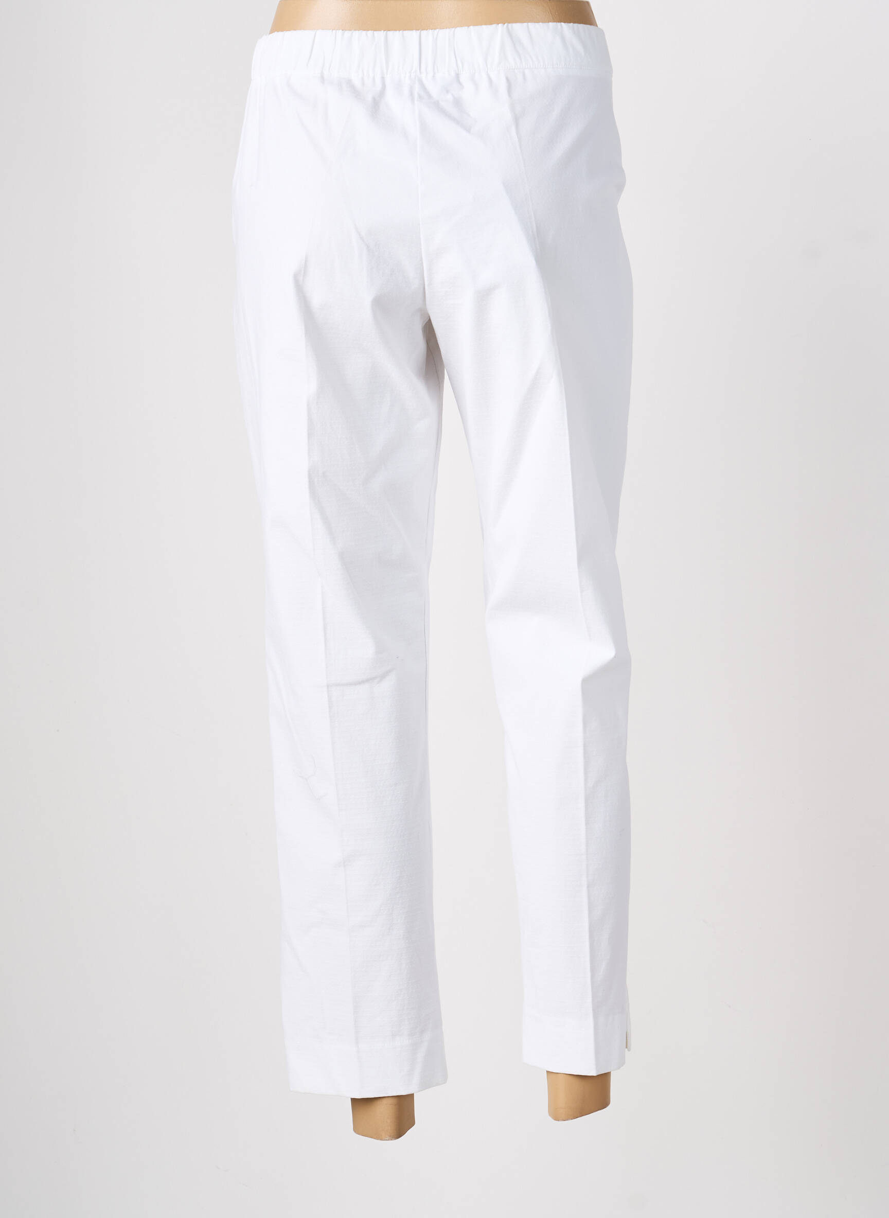 Pantalon 7/8 talie cu cleme mărime normală alb MARIA BELLENTANI femeie