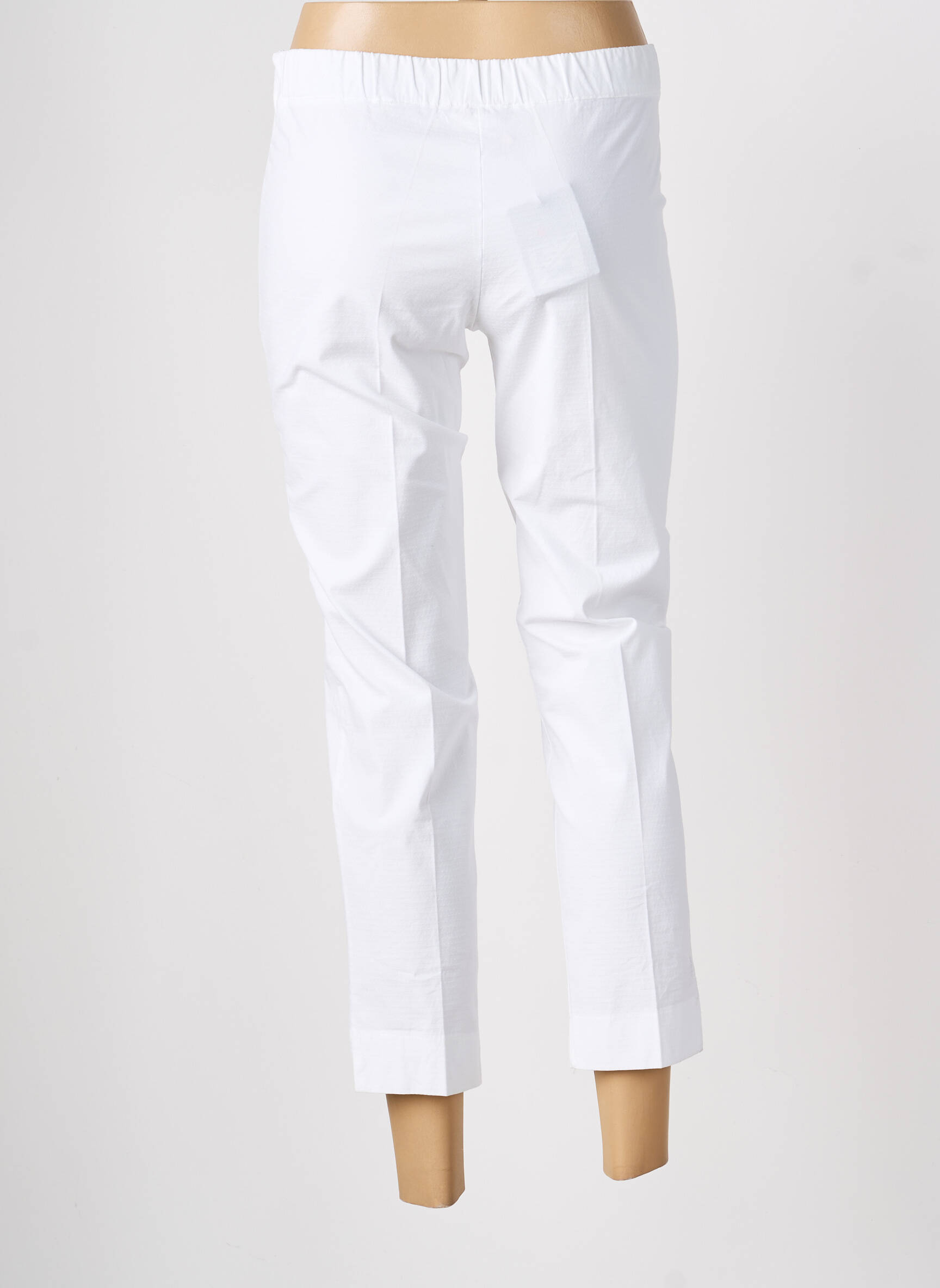Pantalon 7/8 talie cu cleme mărime normală alb MARIA BELLENTANI femeie