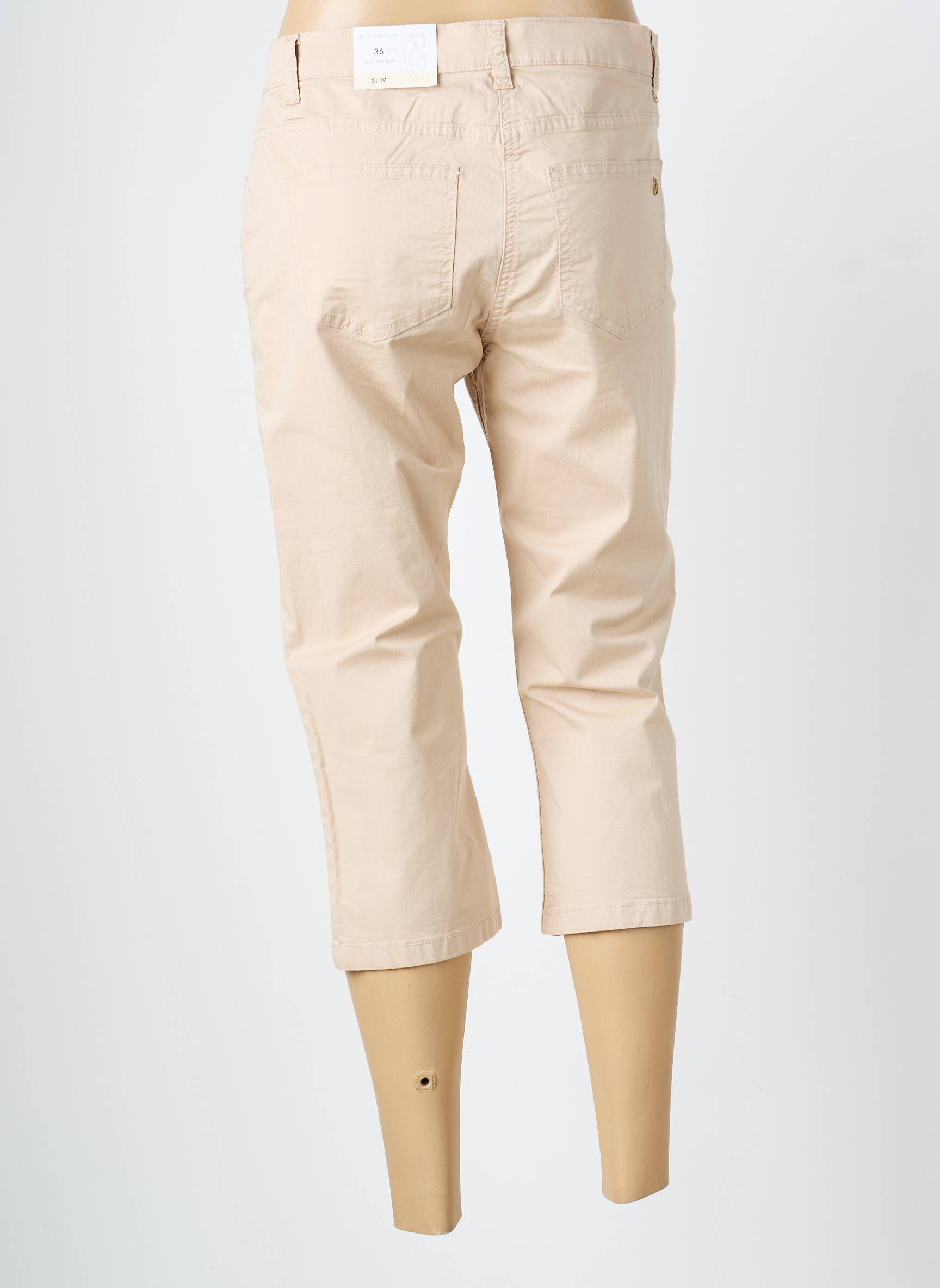 Pantalon trei sferturi țesătură poplin mărime normală bej BETTY BARCLAY femeie