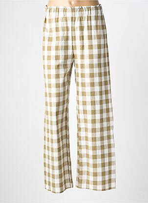 Pantalon larg țesătură crep mărime normală verde MUSY MUSE femeie