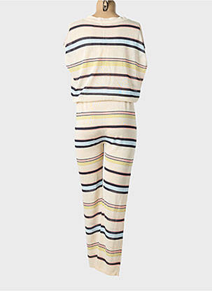 Salopetă-pantalon mâneci scurte mâneci scurte bej V.CODE femeie