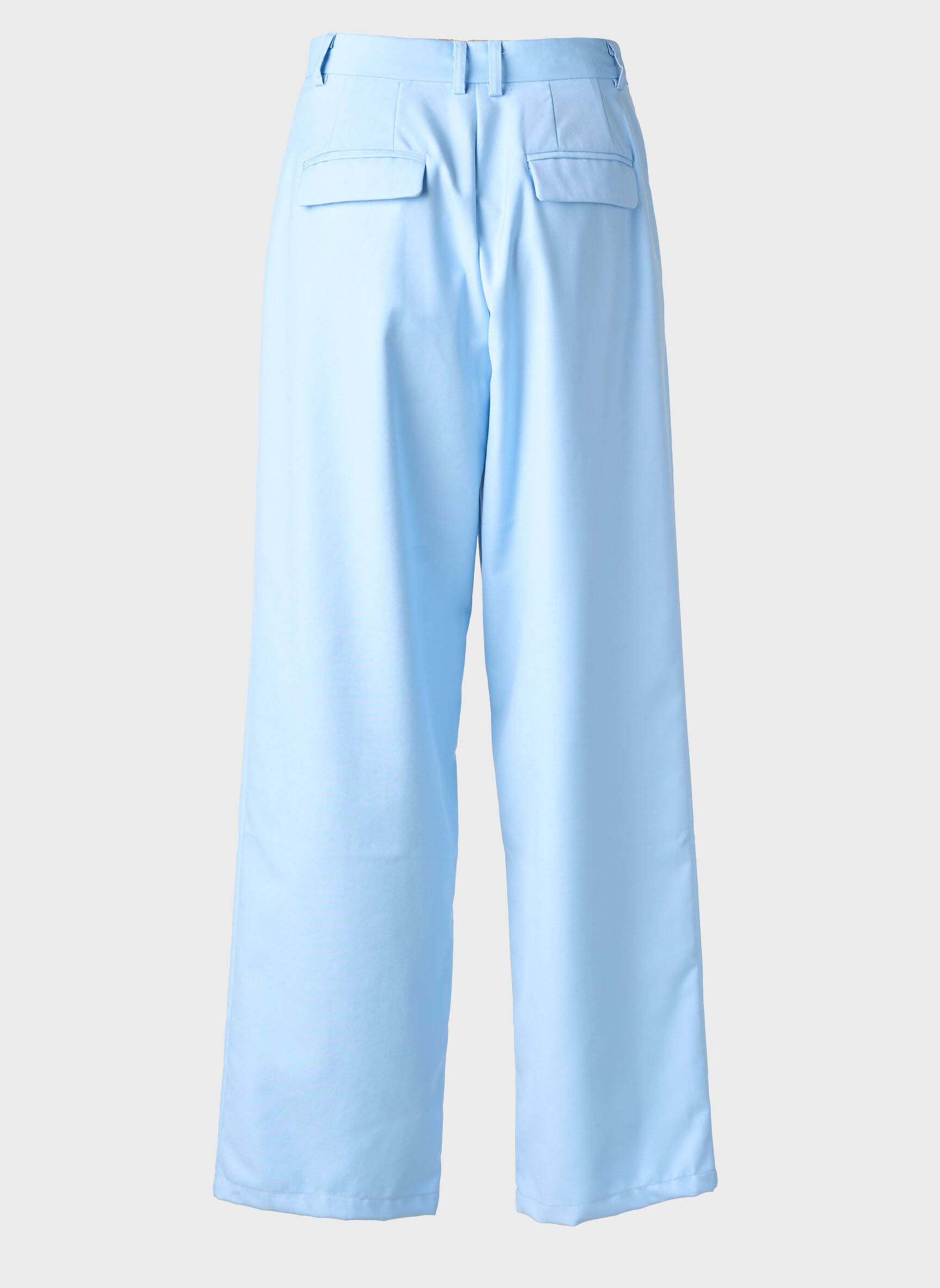 Pantalon larg țesătură poplin talie înaltă albastru GARCONNE femeie