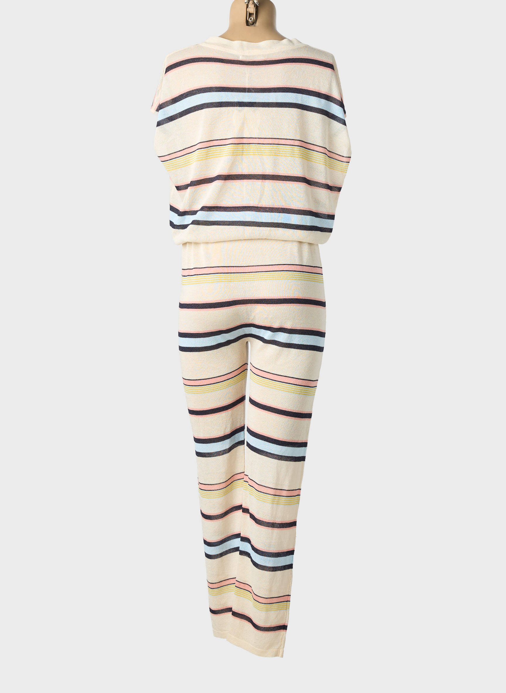 Salopetă-pantalon mâneci scurte mâneci scurte bej V.CODE femeie