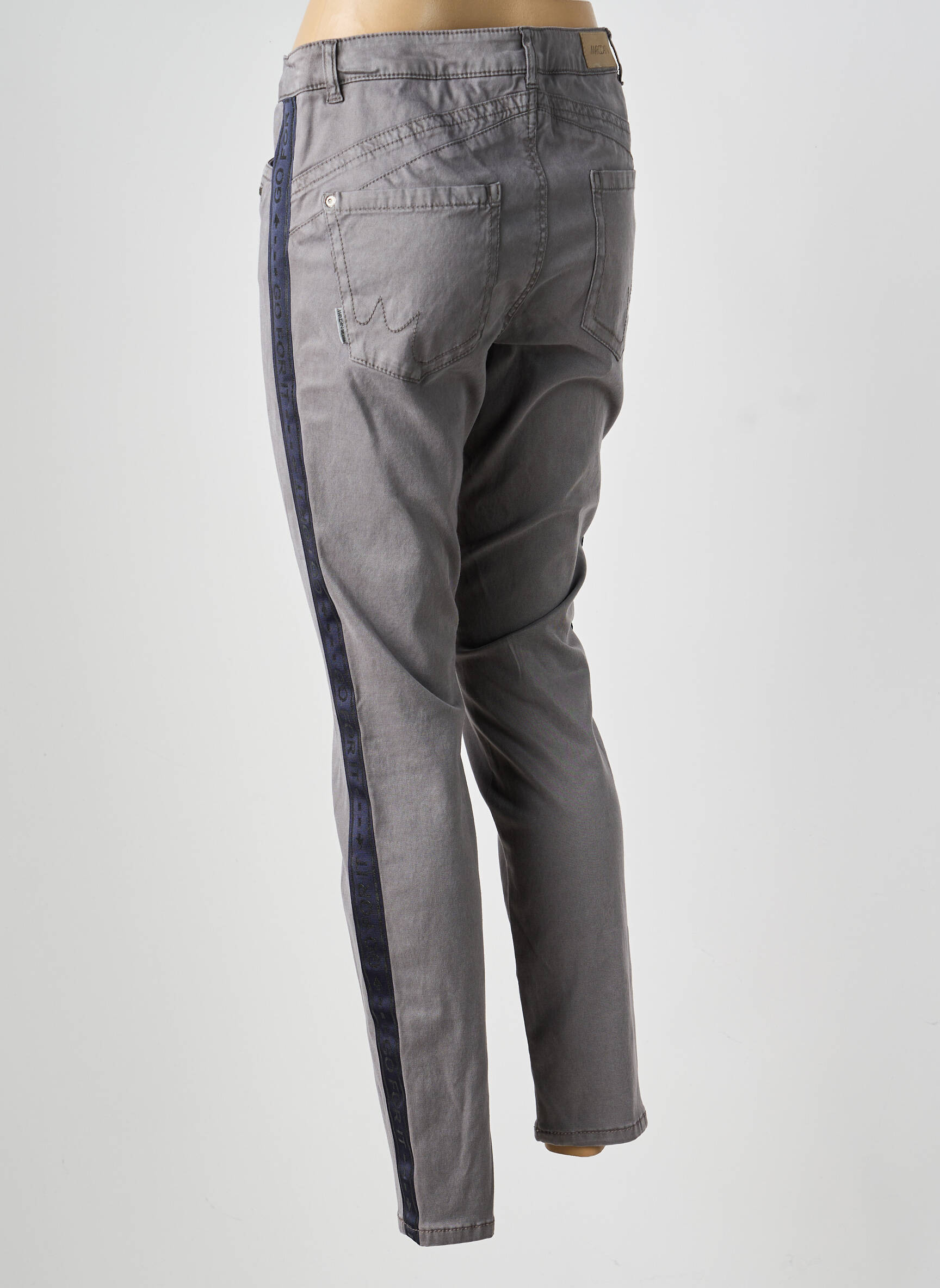 Pantalon slim țesătură poplin mărime normală gri MARC CAIN femeie
