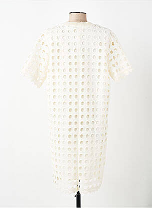 Rochie midi mâneci scurte mâneci scurte bej ELLI WHITE femeie