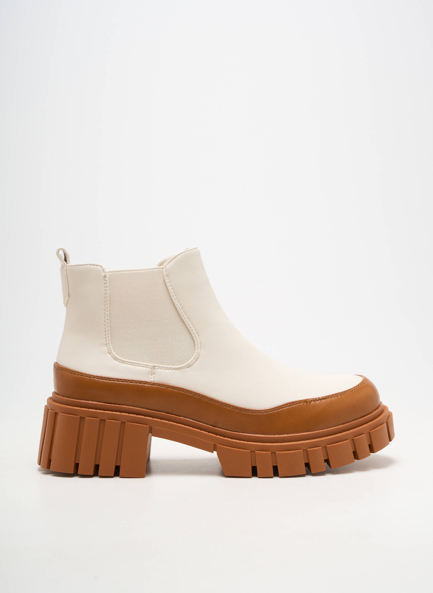Botine/ghete material neted toc de 4 la 6 cm bej IDEAL SHOES femeie