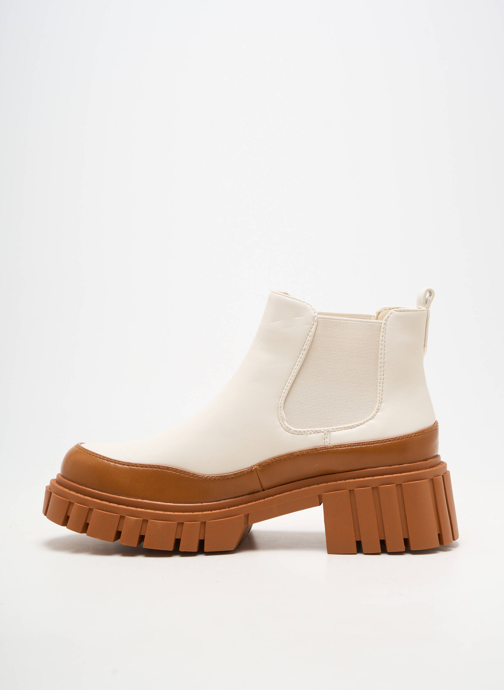 Botine/ghete material neted toc de 4 la 6 cm bej IDEAL SHOES femeie
