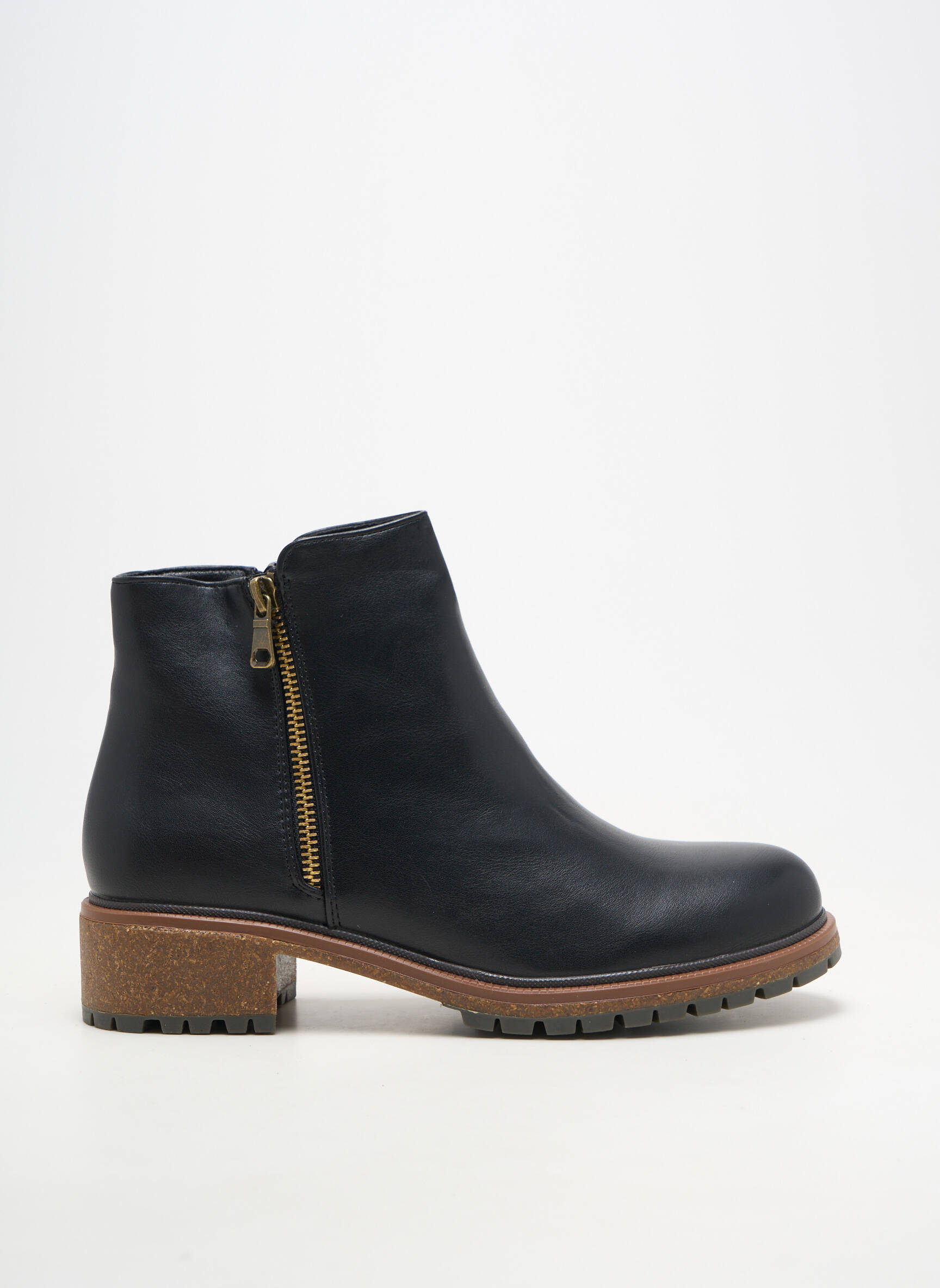 Botine/ghete material neted toc de 4 la 6 cm negru IDEAL SHOES femeie