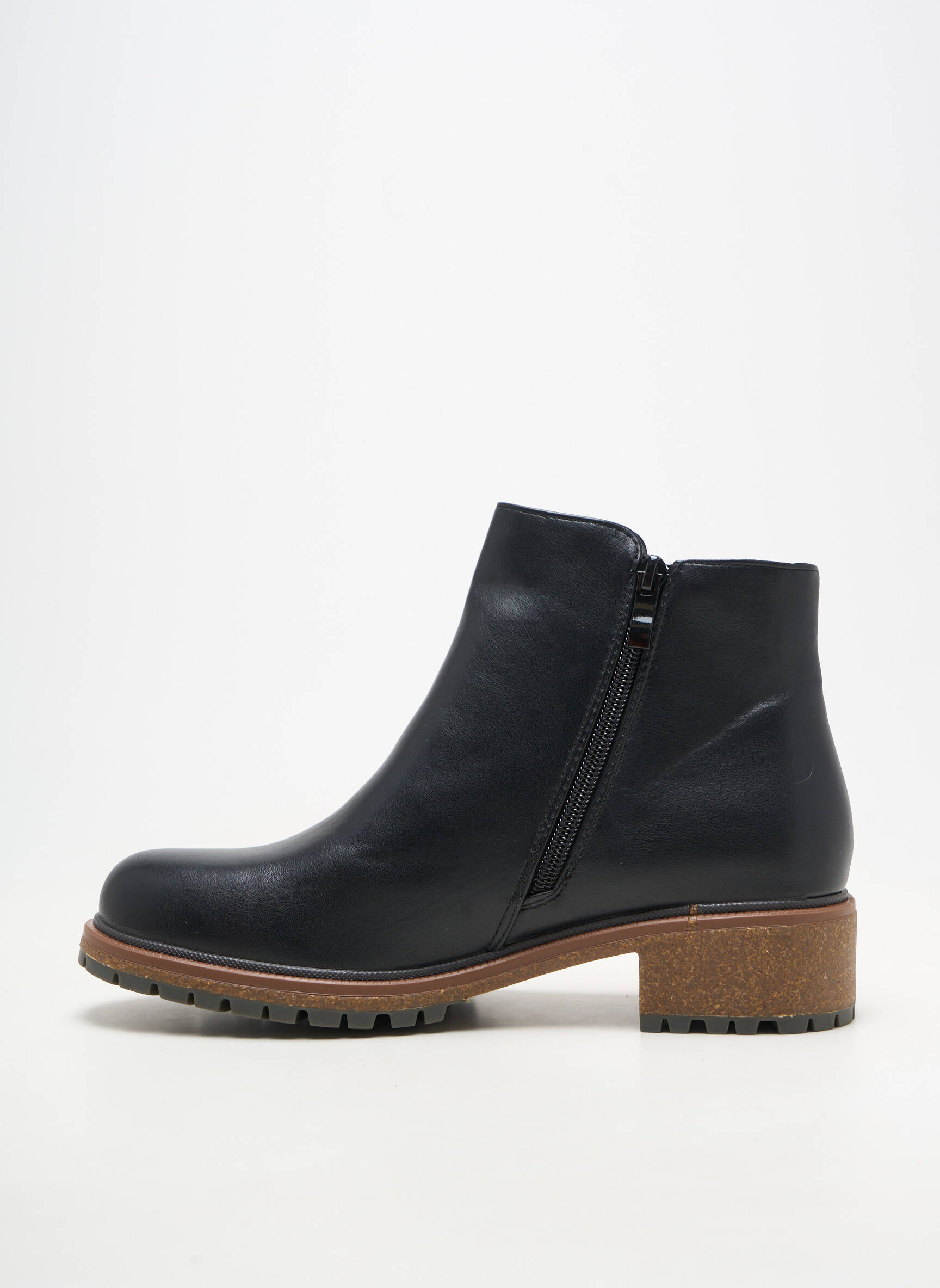 Botine/ghete material neted toc de 4 la 6 cm negru IDEAL SHOES femeie
