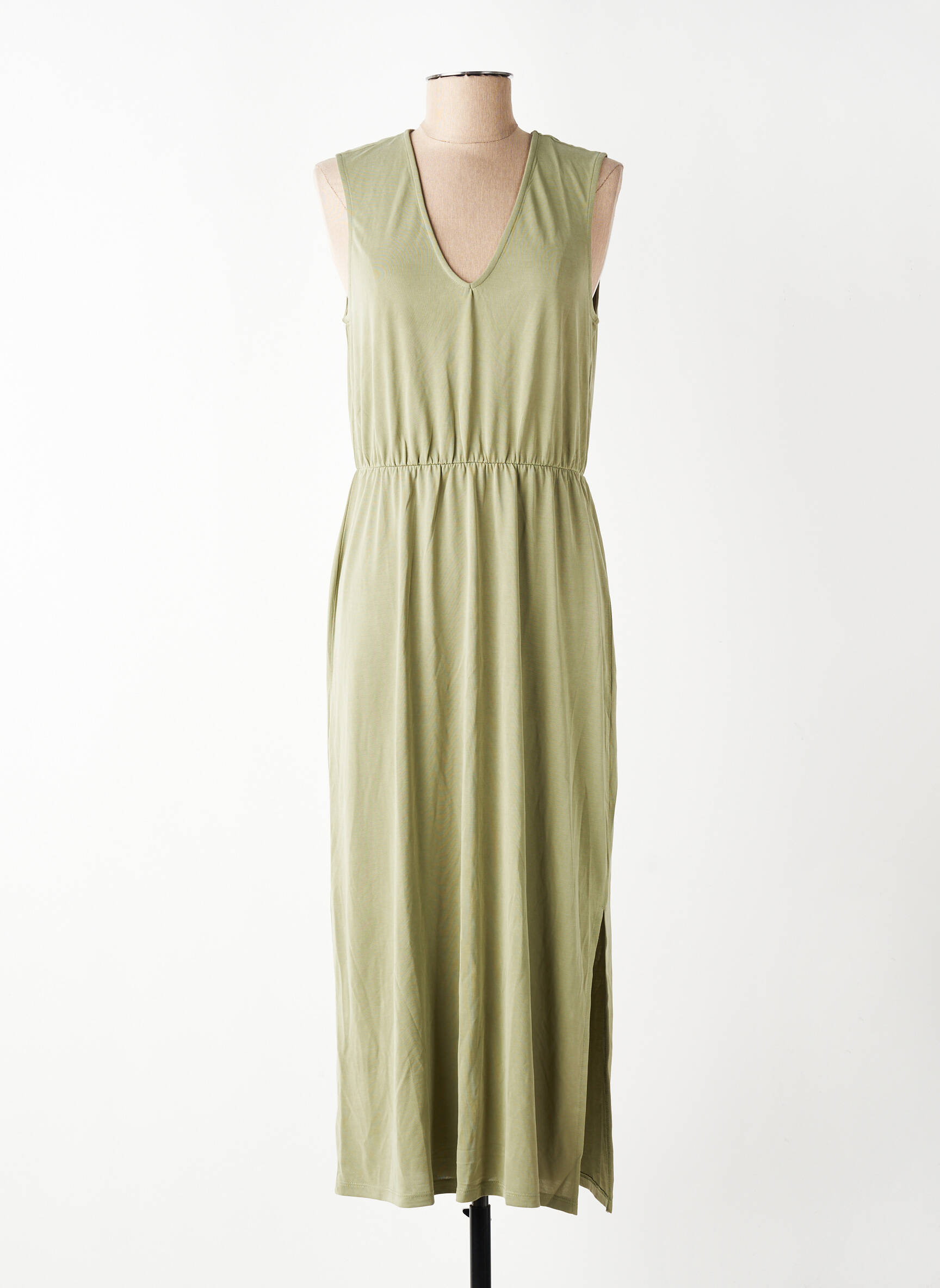 Rochie midi croială fluidă fără mâneci verde VILA femeie