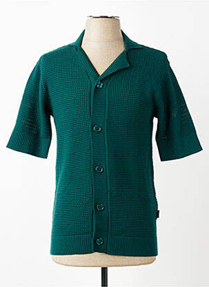Vestă cu mâneci scurte guler tip costum verde MINIMUM bărbat