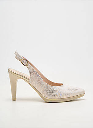 Pantofi cu toc material neted toc de 7 la 9 cm bej KARSTON femeie