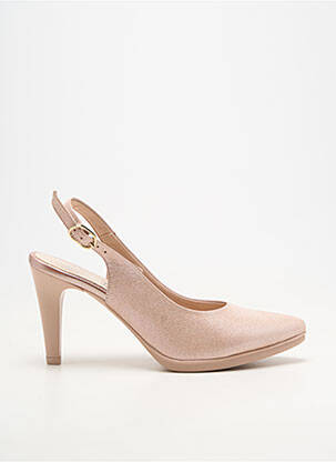 Pantofi cu toc material neted toc de 7 la 9 cm bej KARSTON femeie