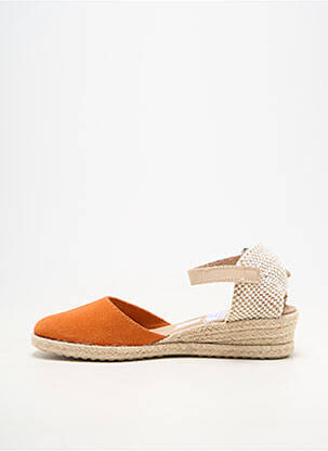 Espadrile vârf rotund toc de 4 la 6 cm portocalie LA VAGUE femeie