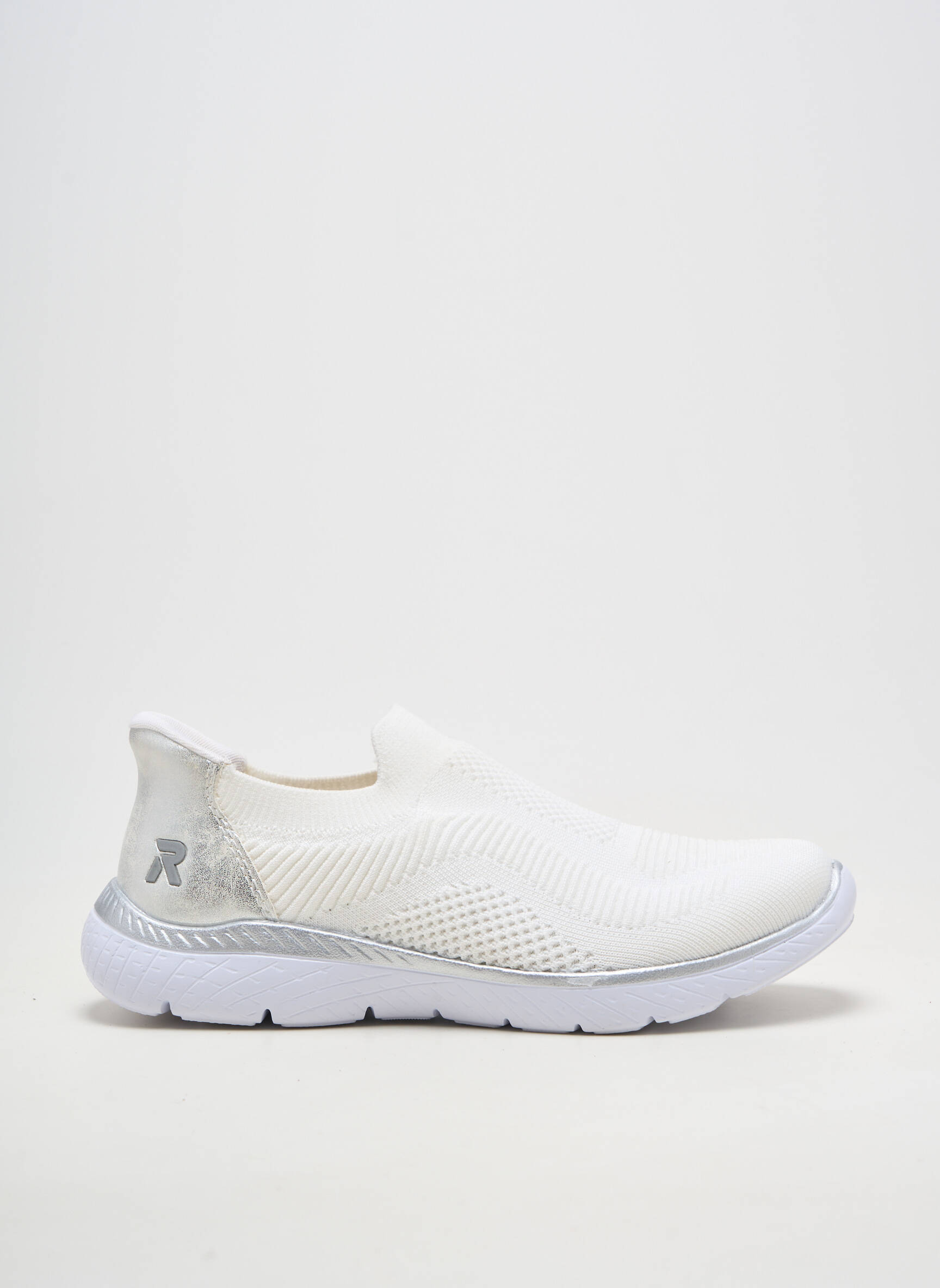 Slip-on-uri vârf rotund toc plat până la 3 cm alb RIEKER femeie