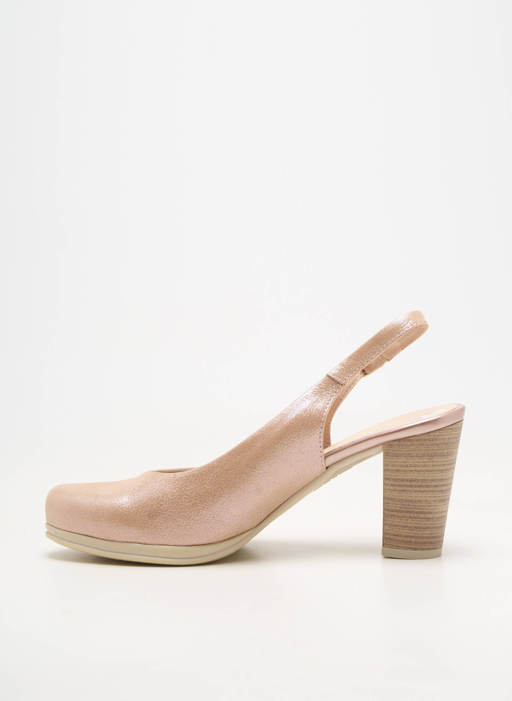 Pantofi cu toc material neted toc de 7 la 9 cm bej KARSTON femeie