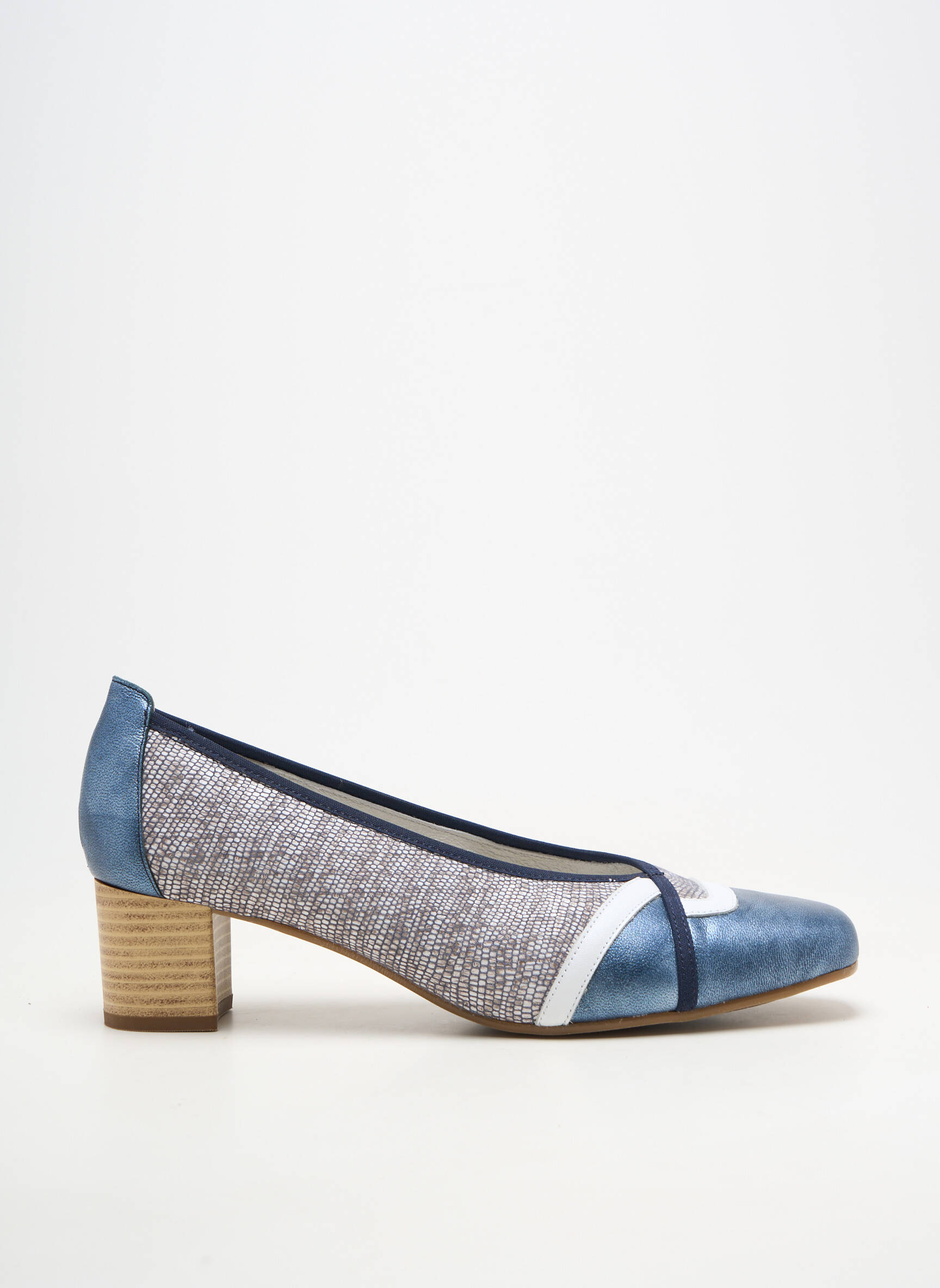 Pantofi cu toc toc pătrat toc de 4 la 6 cm albastru INEA femeie