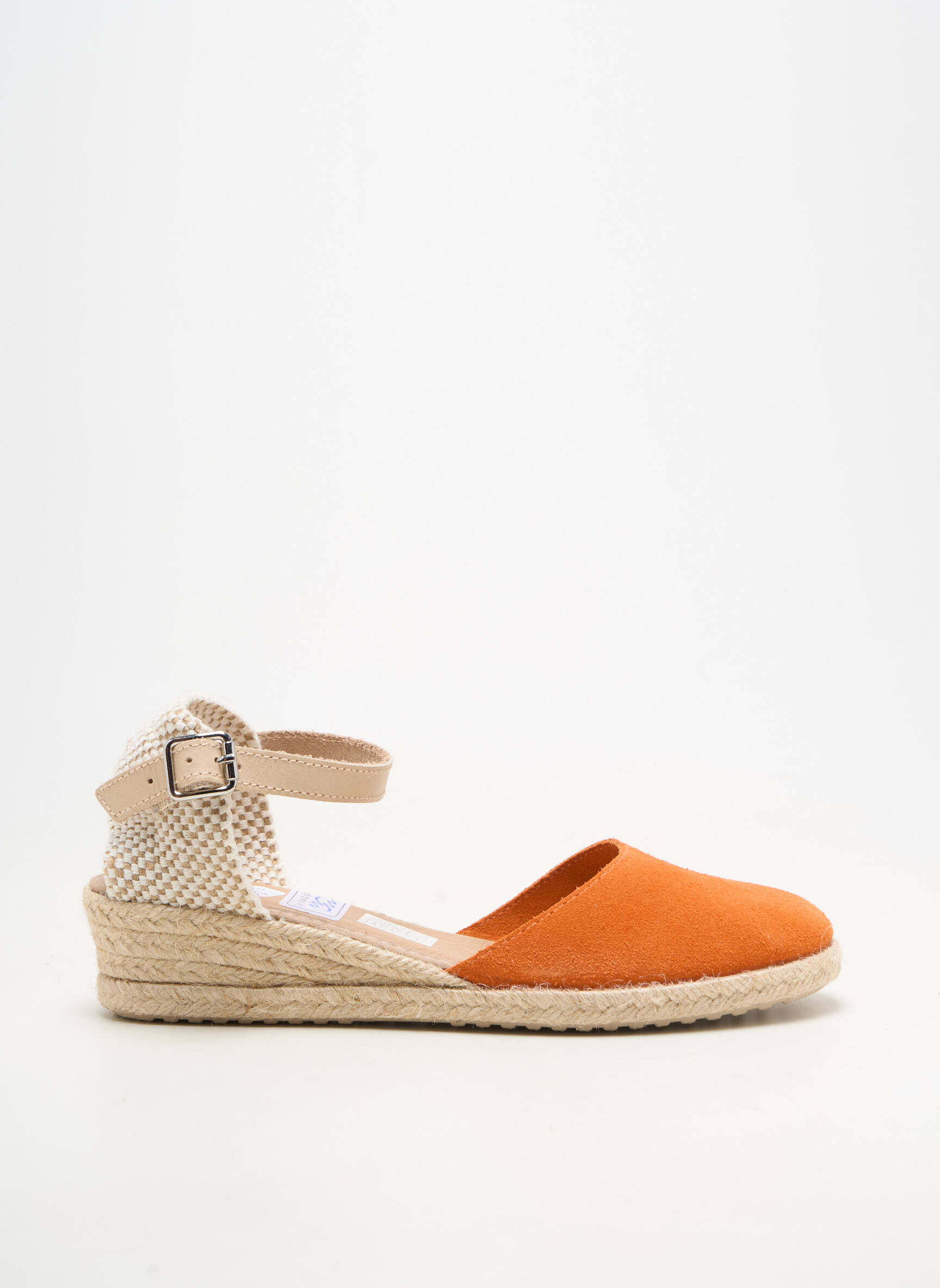 Espadrile vârf rotund toc de 4 la 6 cm portocalie LA VAGUE femeie