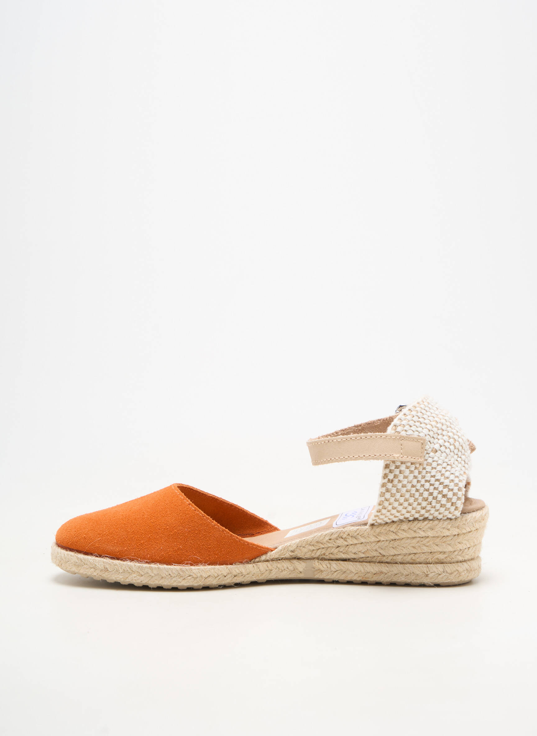 Espadrile vârf rotund toc de 4 la 6 cm portocalie LA VAGUE femeie