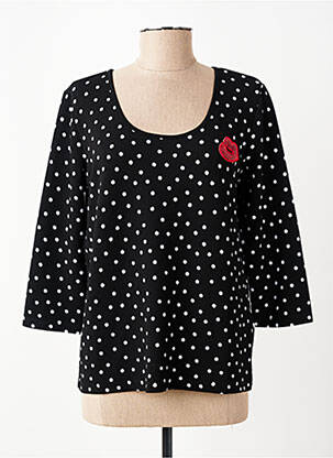 Top elasticitate mâneci 3/4 negru JULIE GUERLANDE femeie