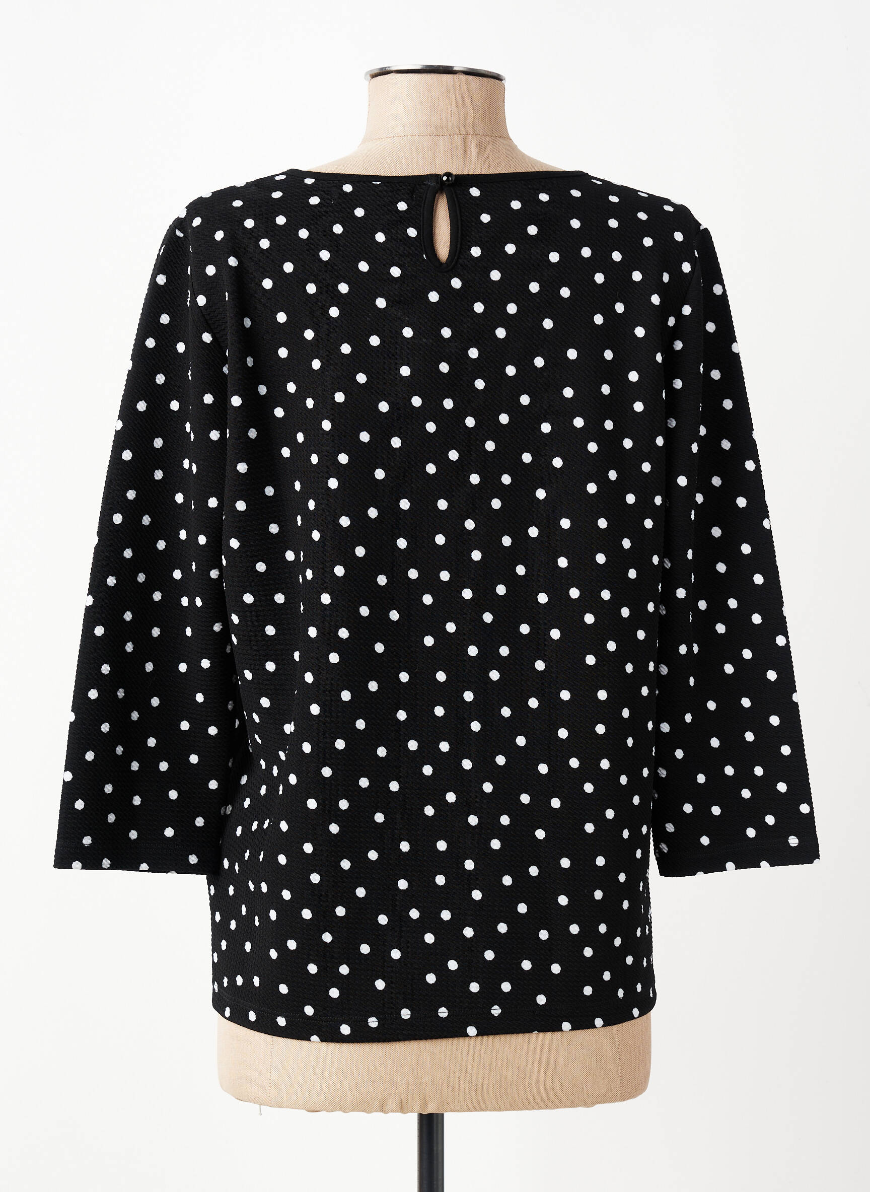 Top elasticitate mâneci 3/4 negru JULIE GUERLANDE femeie